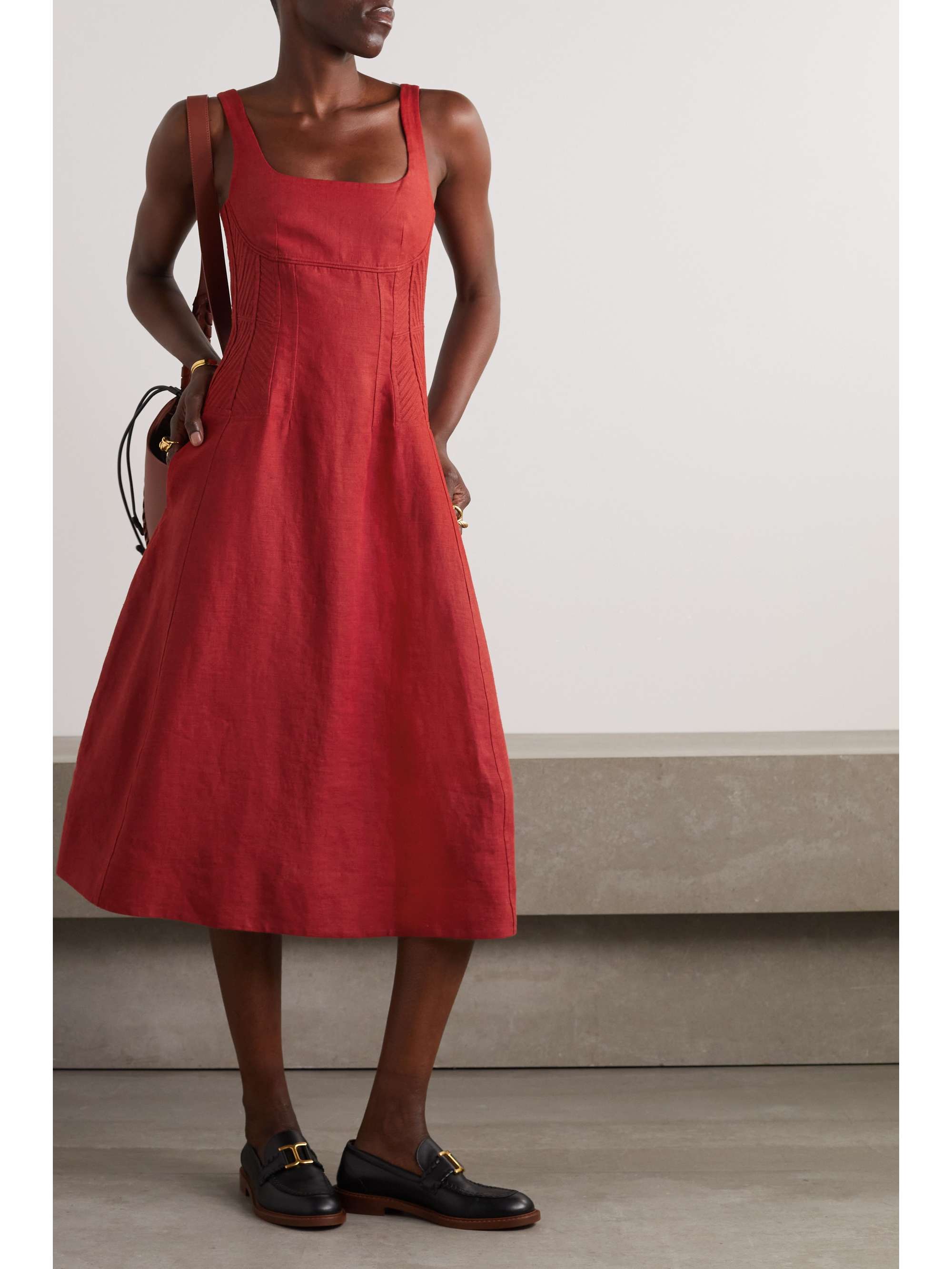 CHLOÉ Linen midi dress