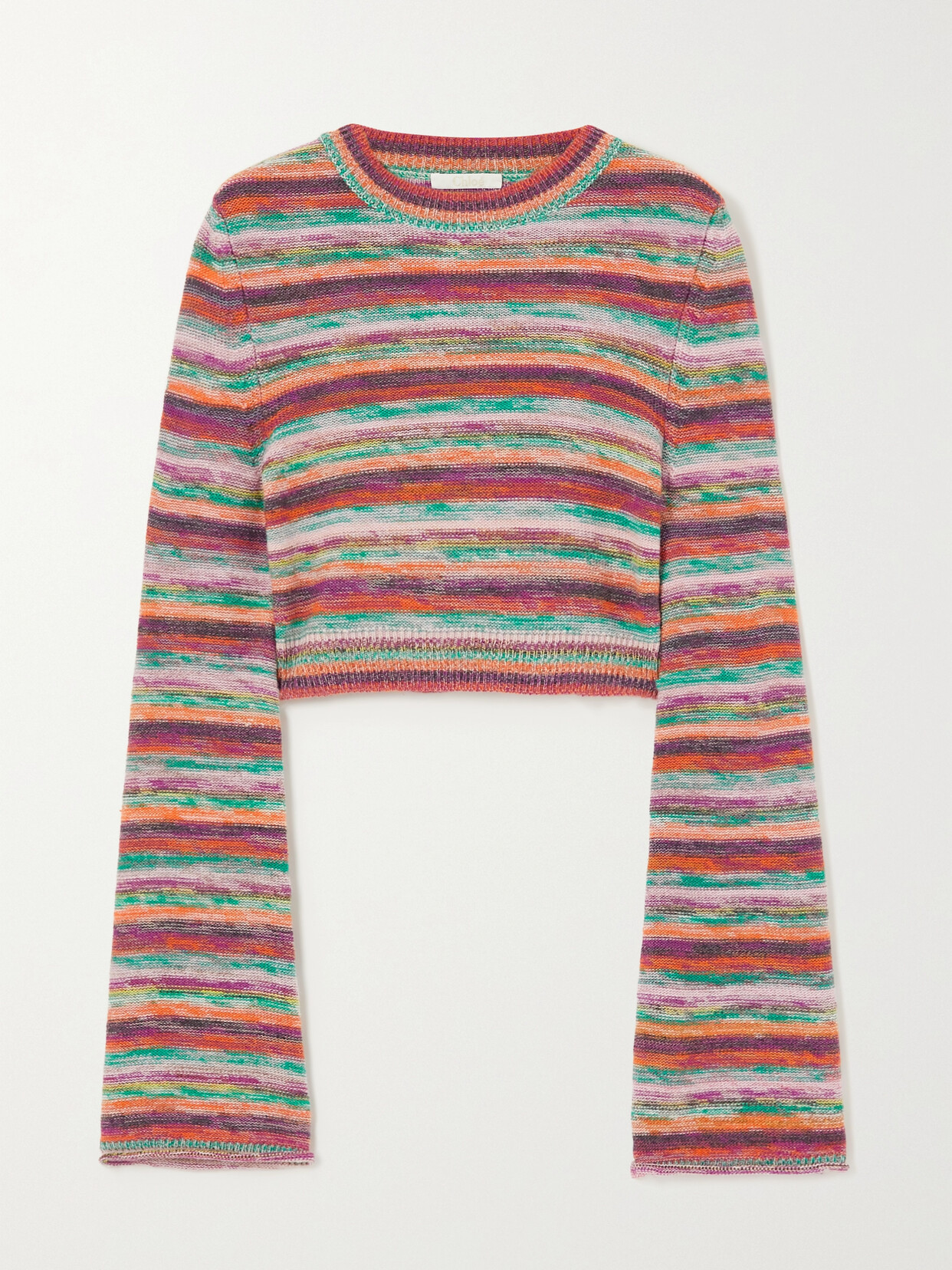 Chloé - Cropped Space-dyed Wool And Cashmere-blend Top - Purple