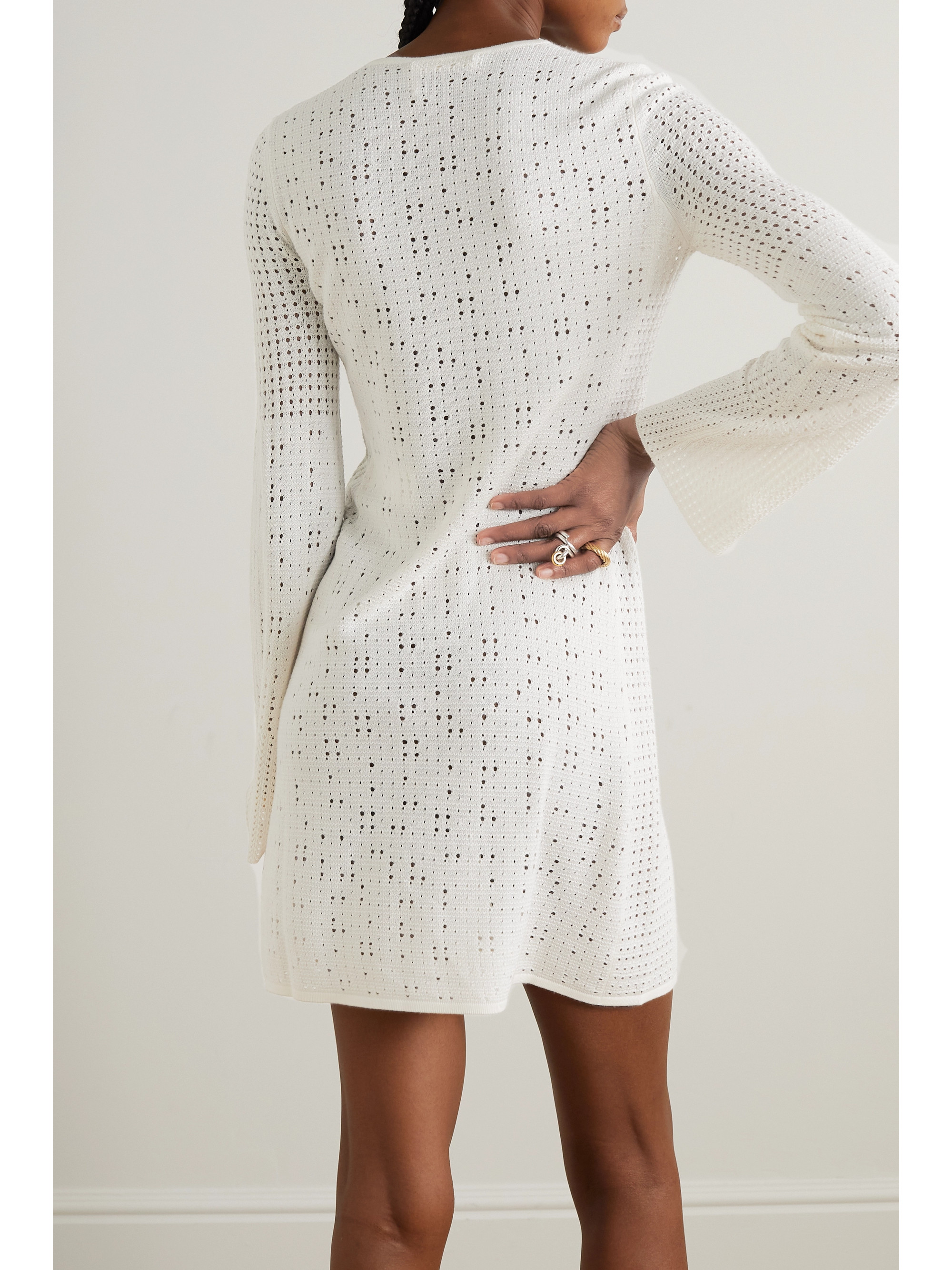Chloé Wool, cashmere and silk pointelle-knit mini dress thumbnail