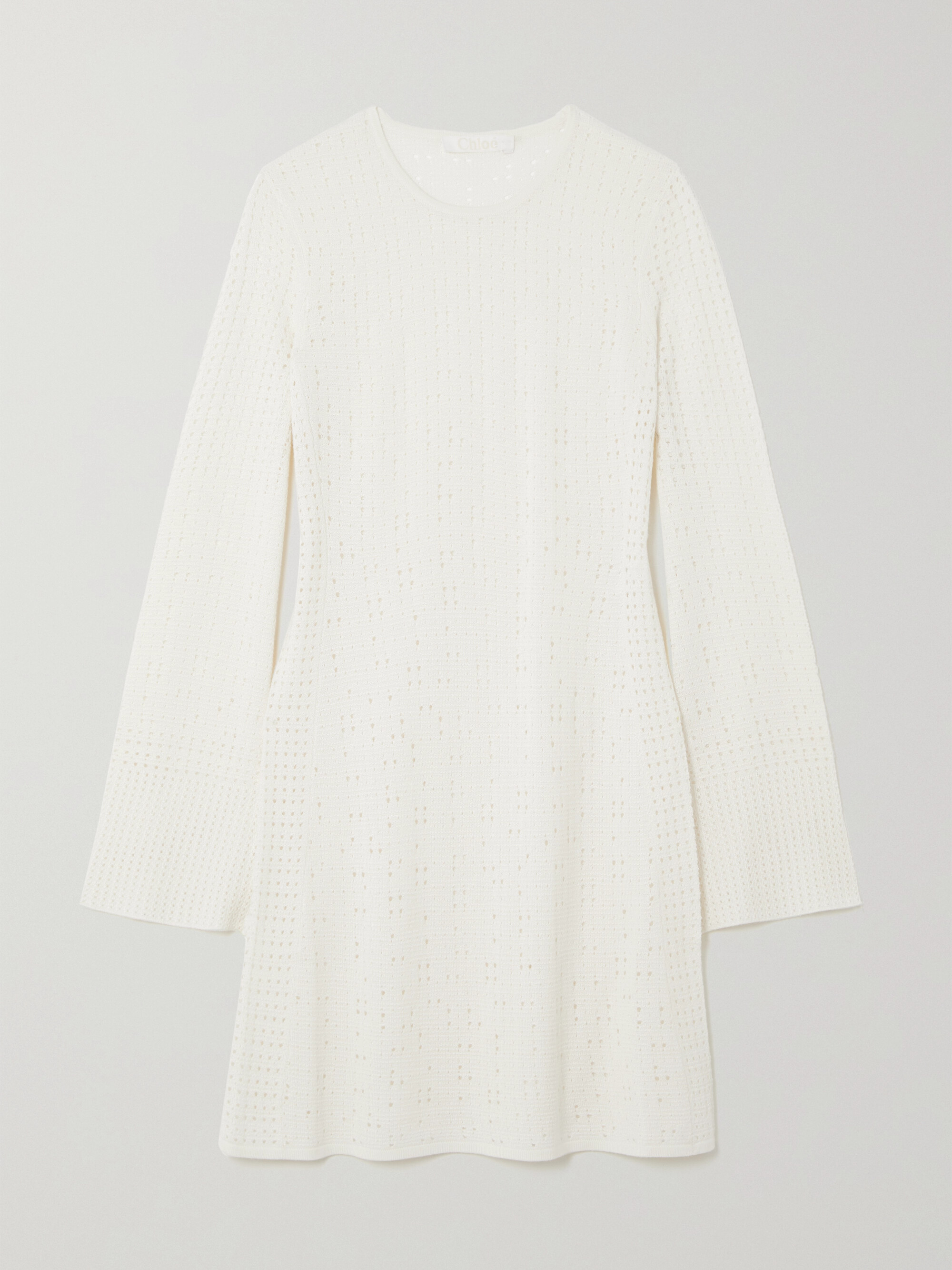 Chloé Wool, cashmere and silk pointelle-knit mini dress thumbnail