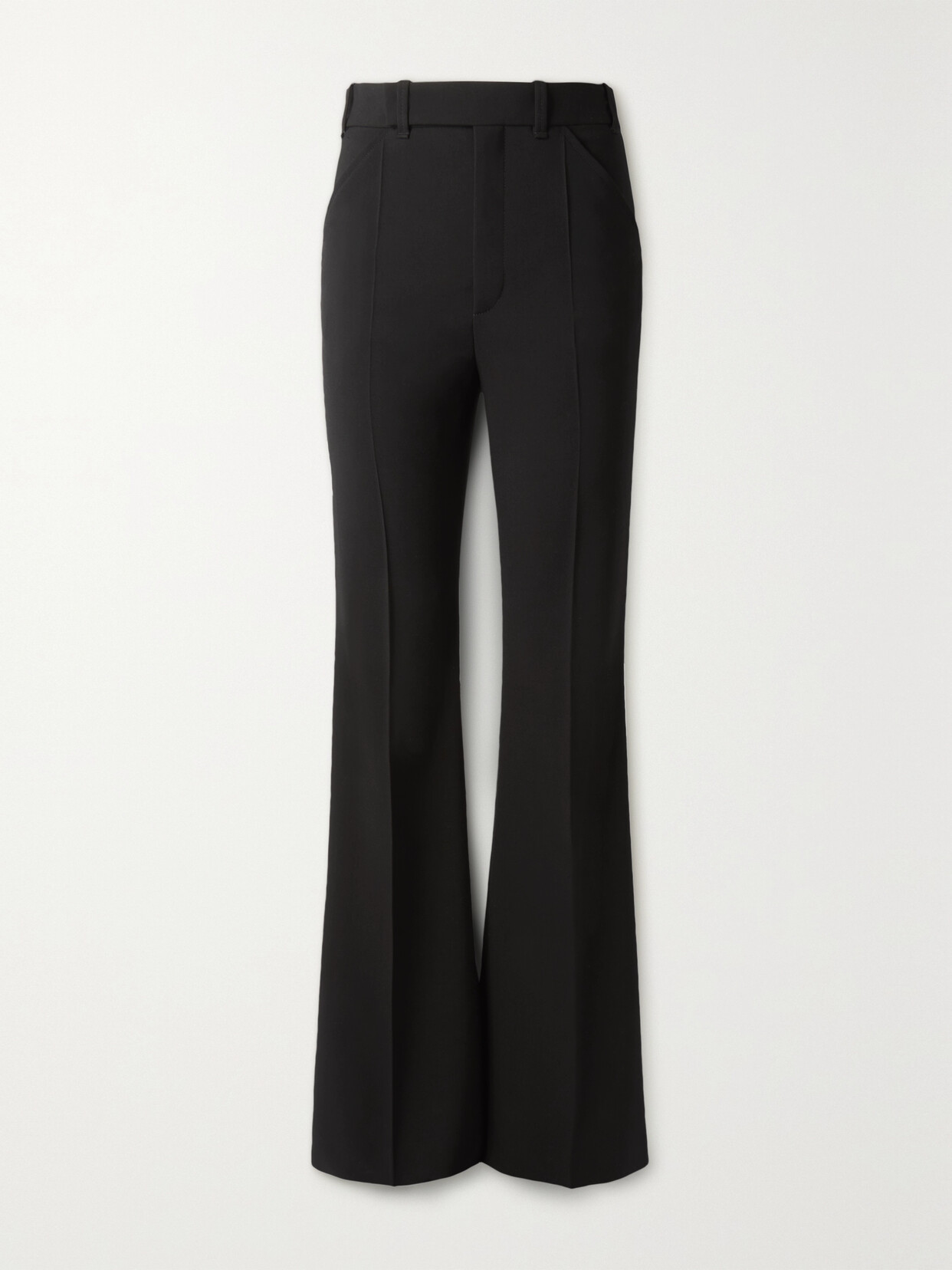 CHLOÉ WOOL AND SILK-BLEND CADY FLARED PANTS