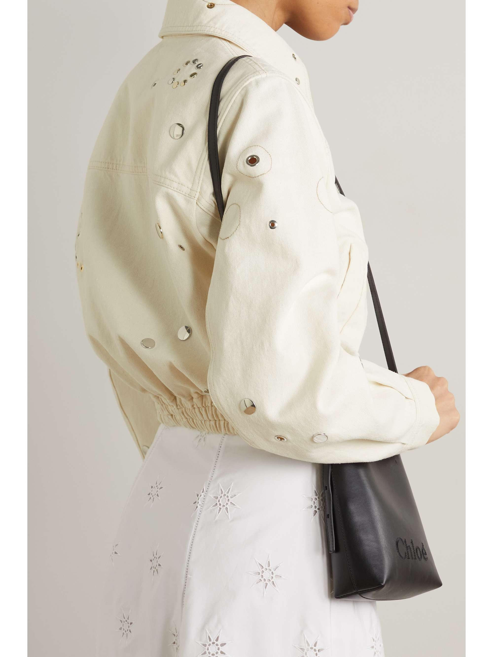 CHLOÉ + NET SUSTAIN embellished recycled cotton and hemp-blend denim jacket