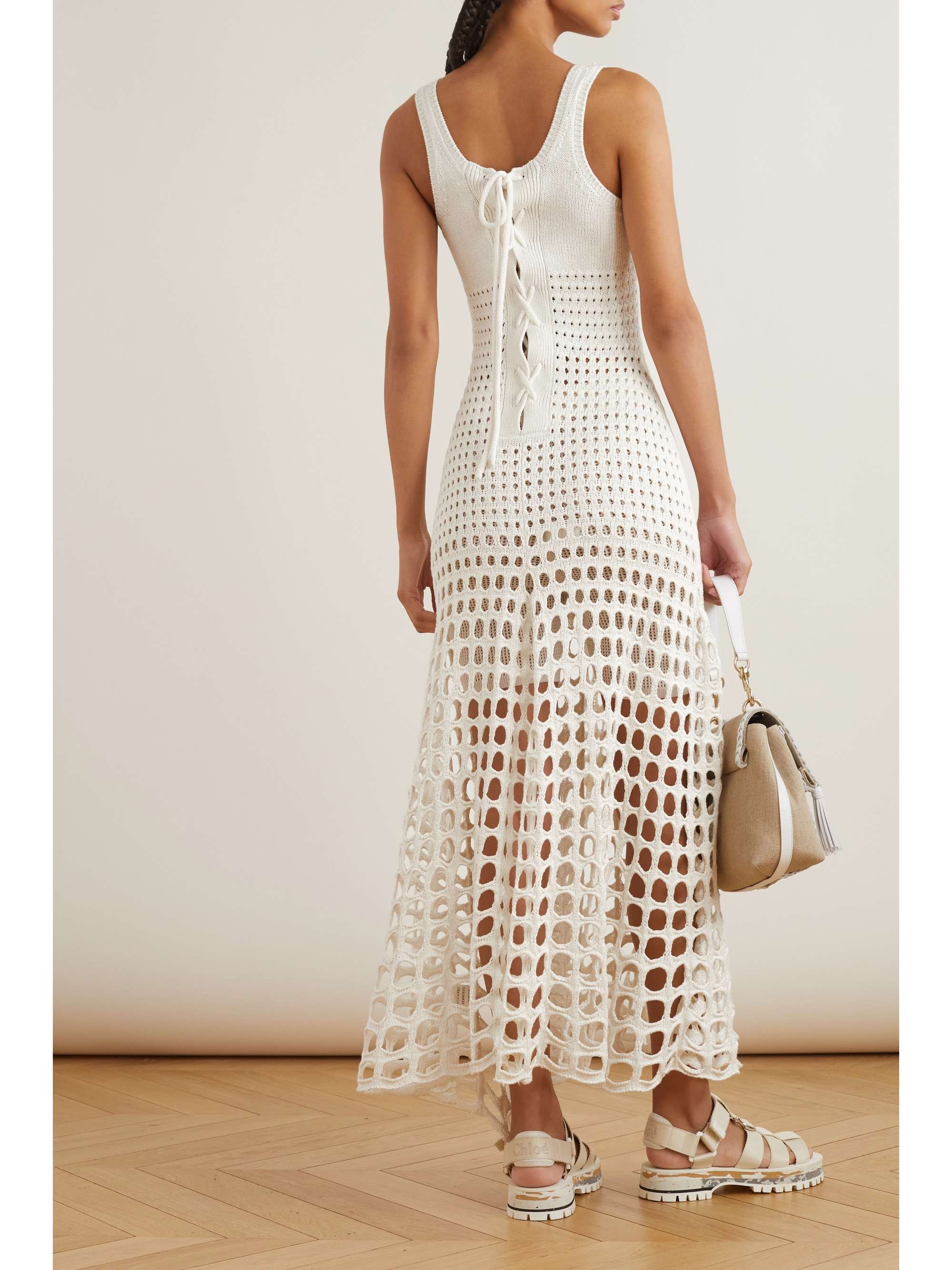 CHLOÉ Crocheted silk maxi dress | NET-A-PORTER