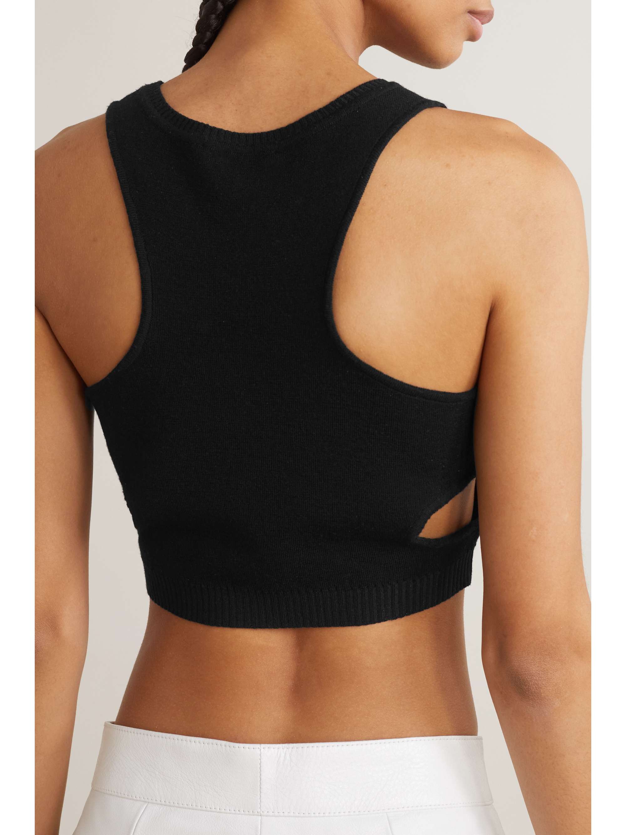CHLOÉ Cropped cutout wool tank