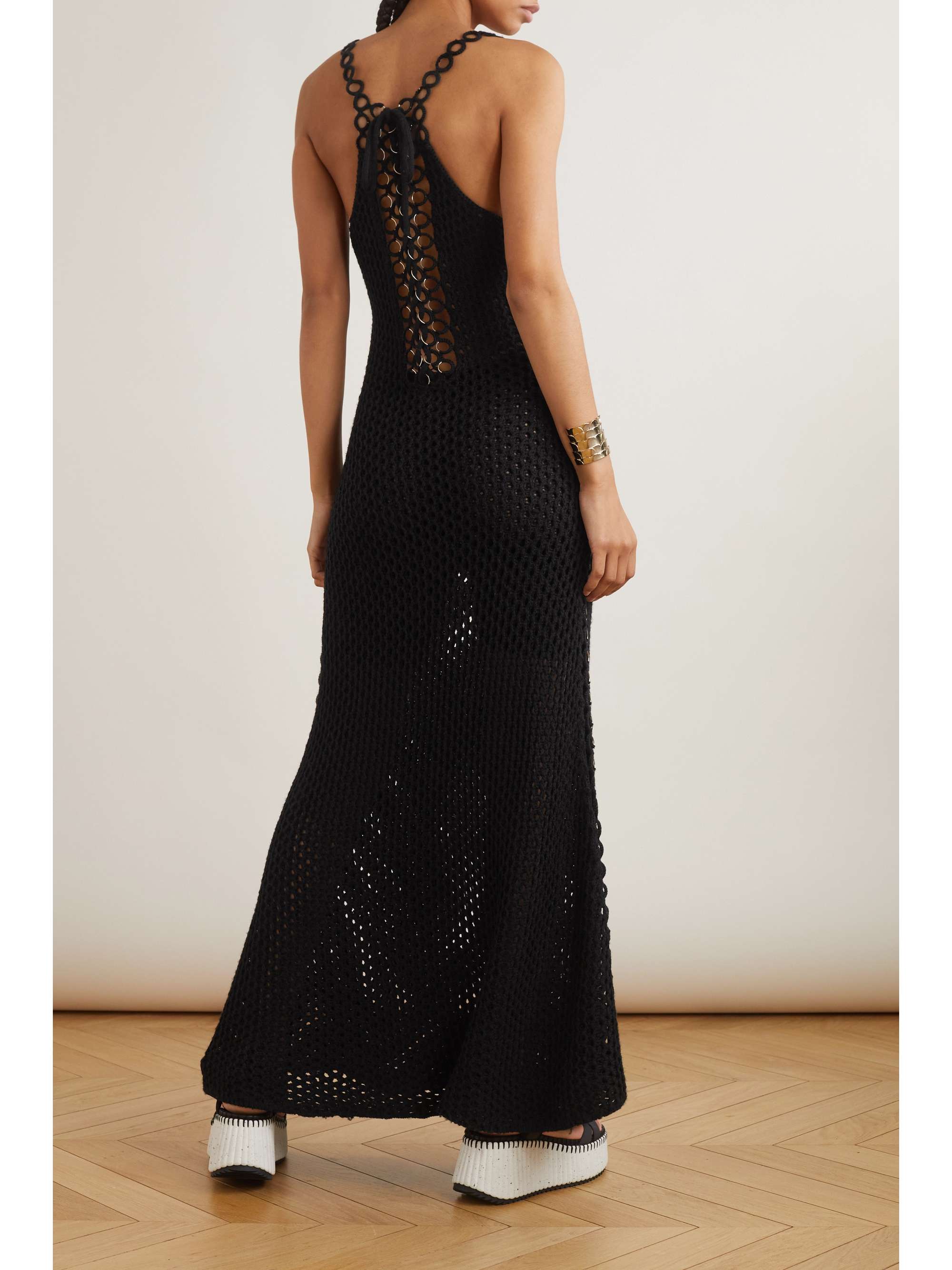 CHLOÉ Embellished crocheted wool maxi dress