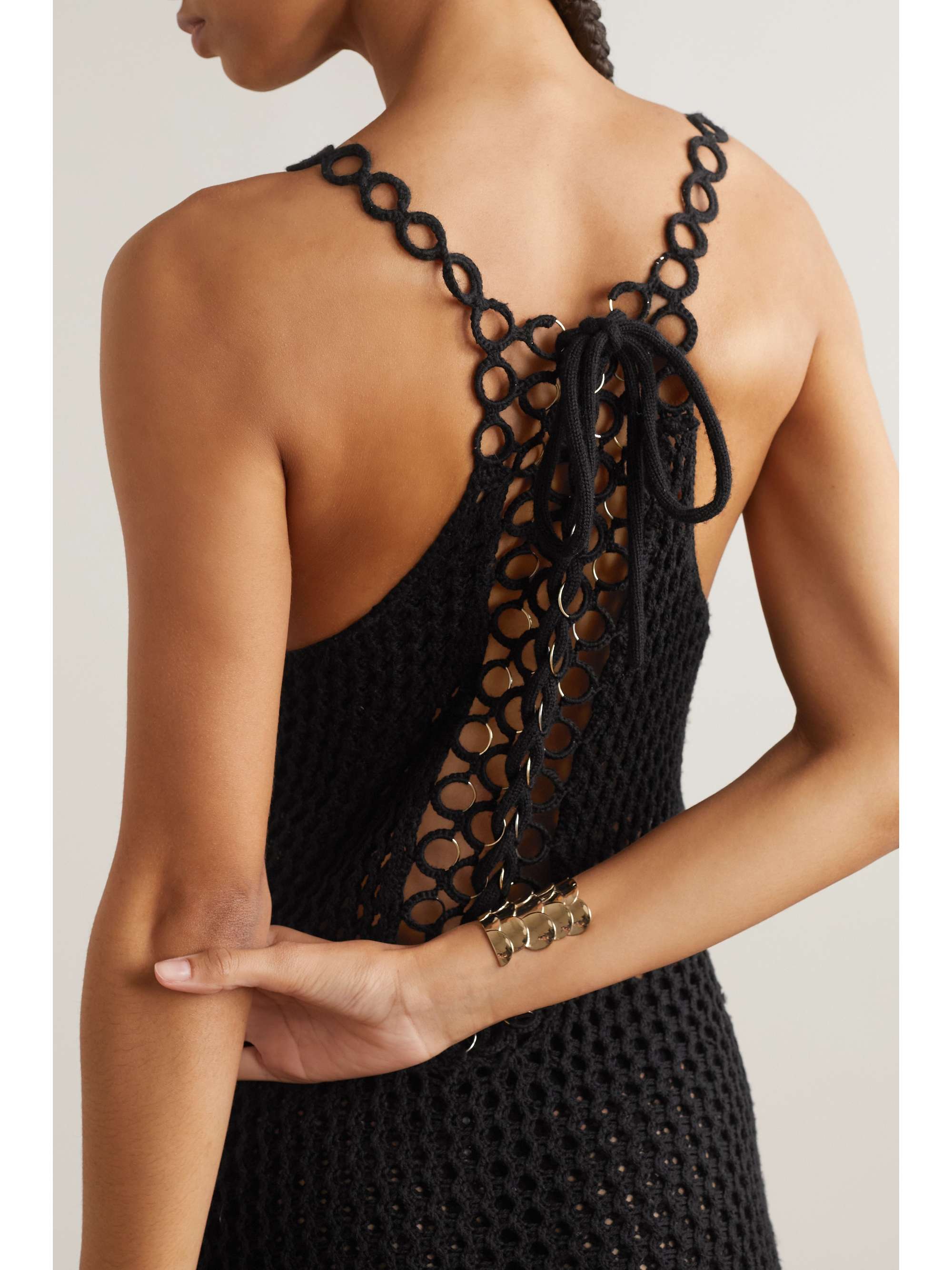 CHLOÉ Embellished crocheted wool maxi dress