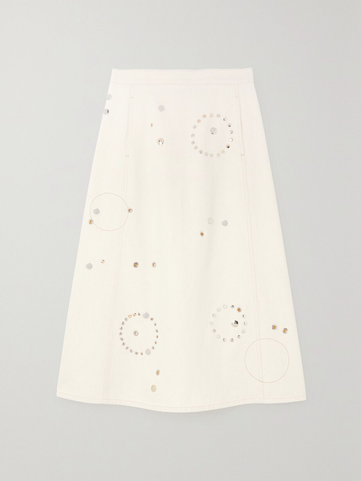 Shop Chloé + Net Sustain Recycled-cotton And Hemp-blend Midi Skirt In White