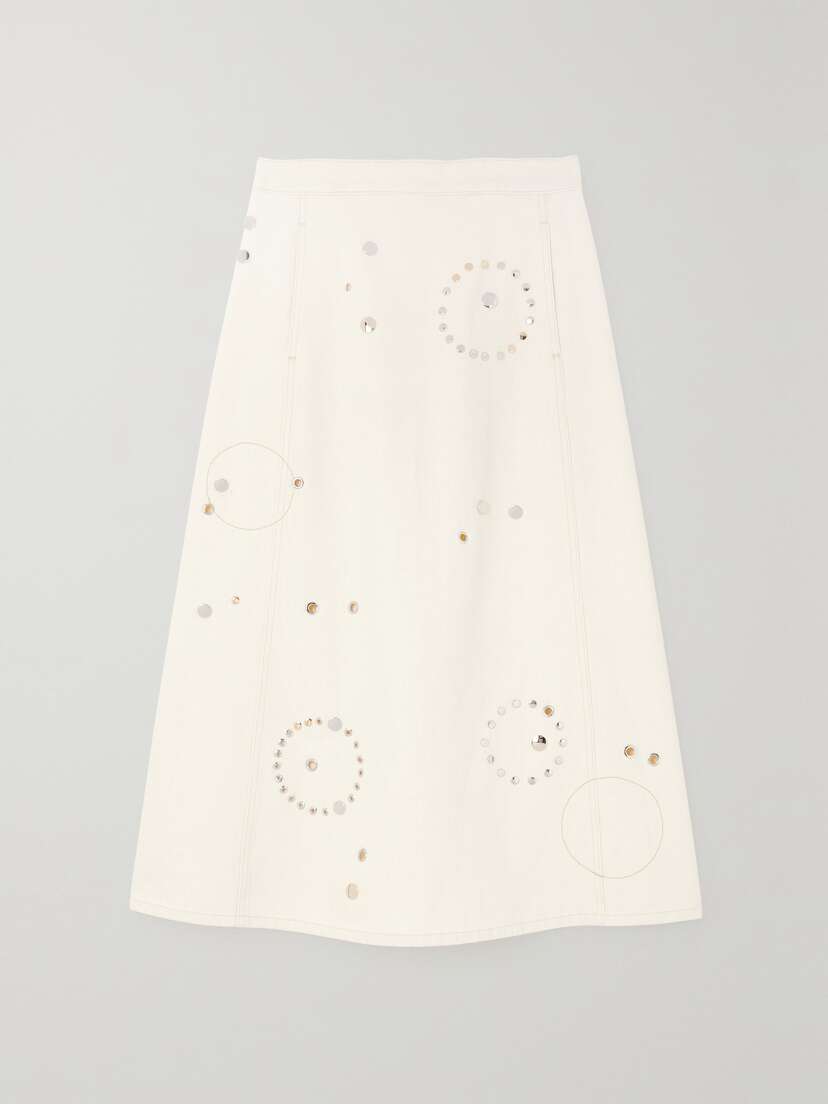 Chloé + Net Sustain Recycled-cotton And Hemp-blend Midi Skirt