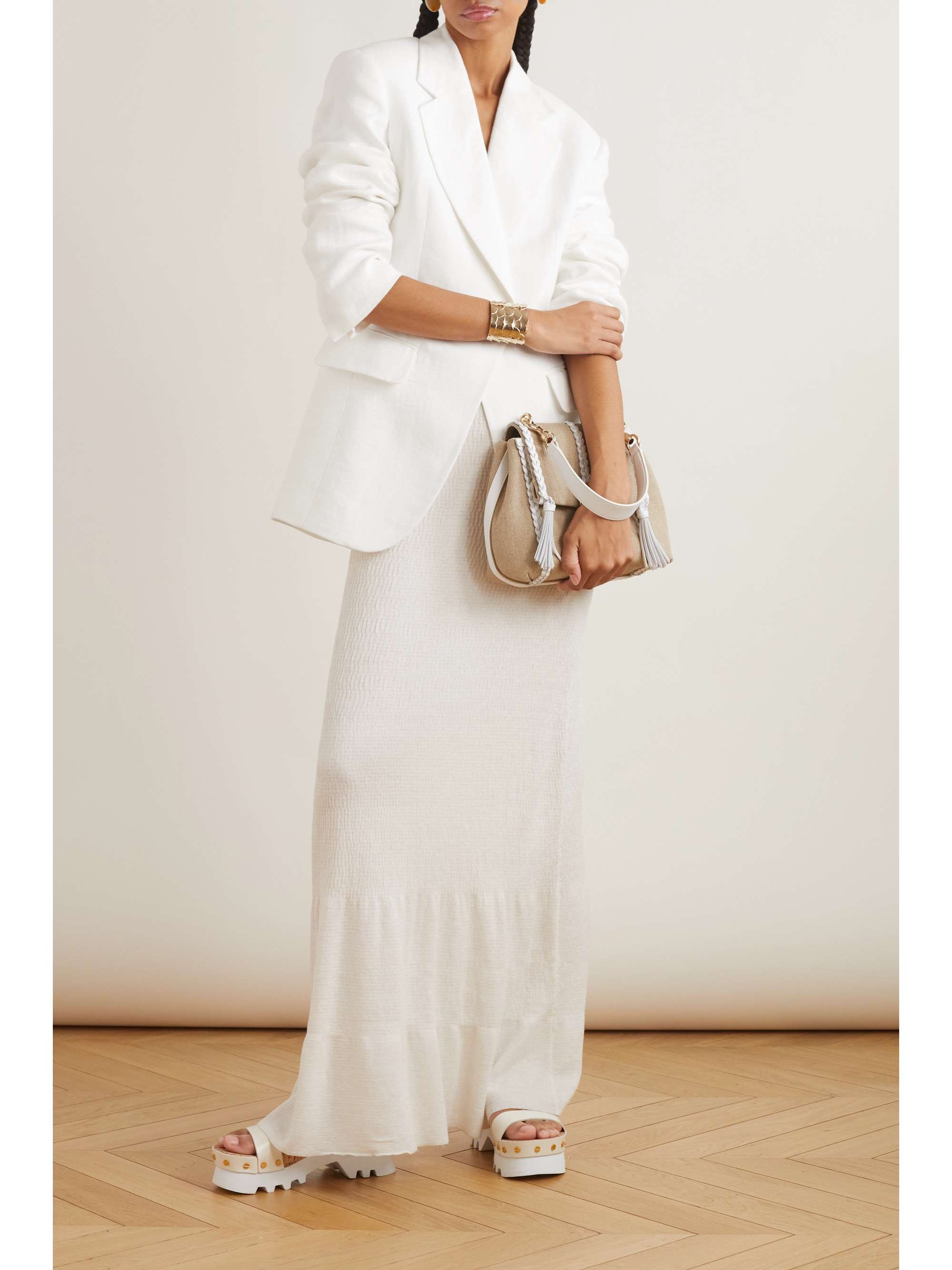 CHLOÉ Linen and cotton-blend blazer