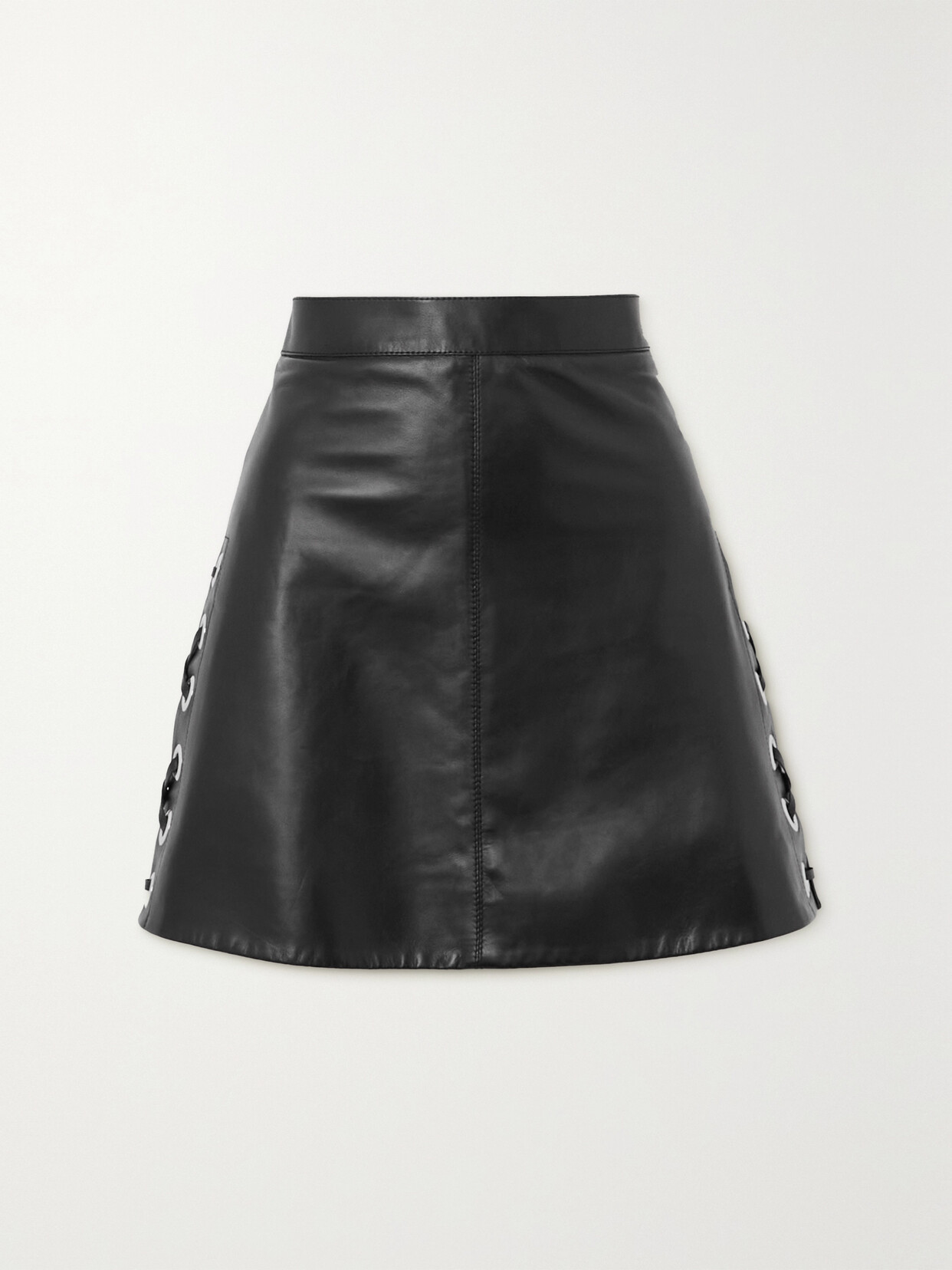 Chloé - Lace-up Leather Mini Skirt - Black