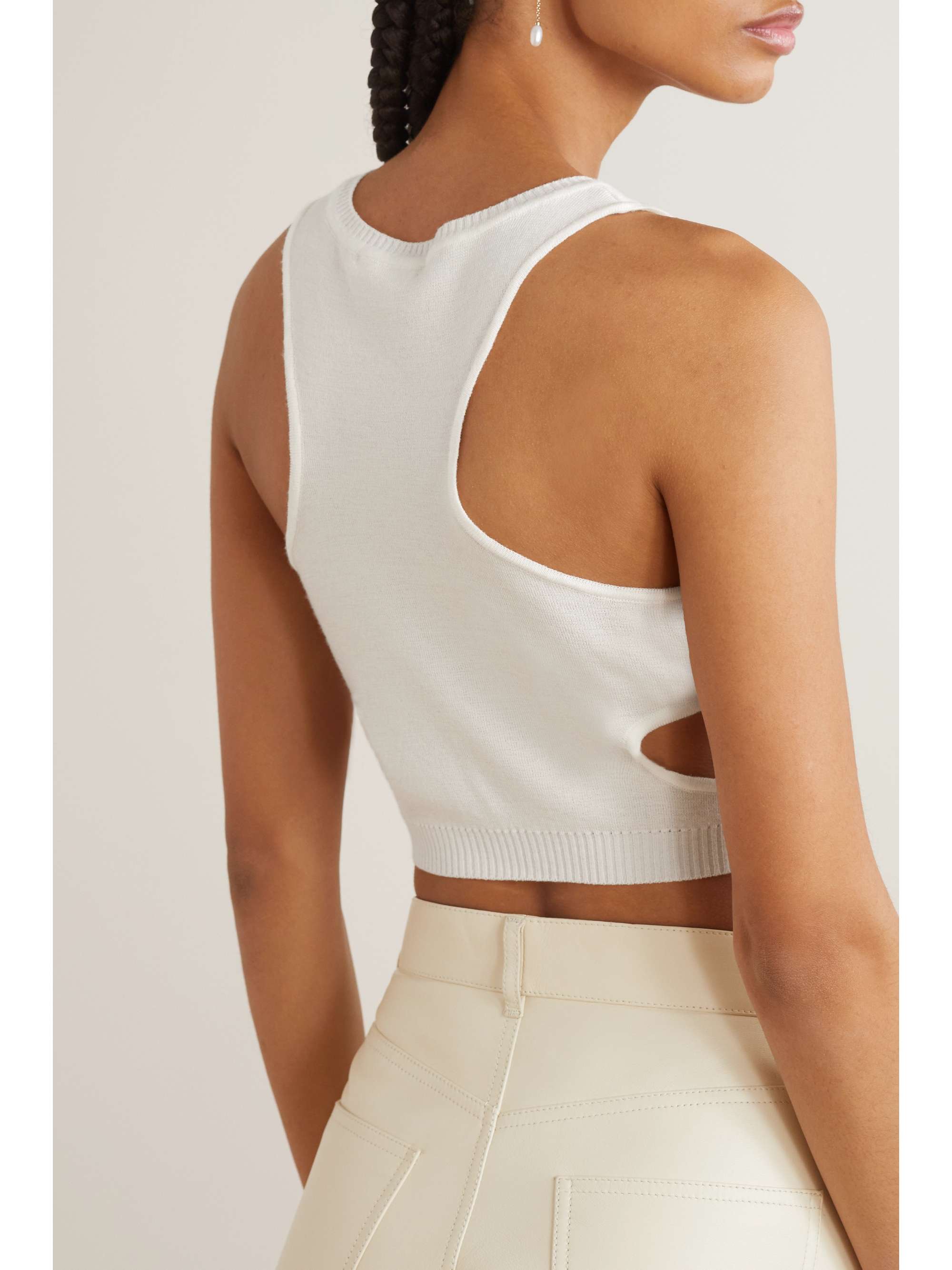 CHLOÉ Cropped cutout wool tank