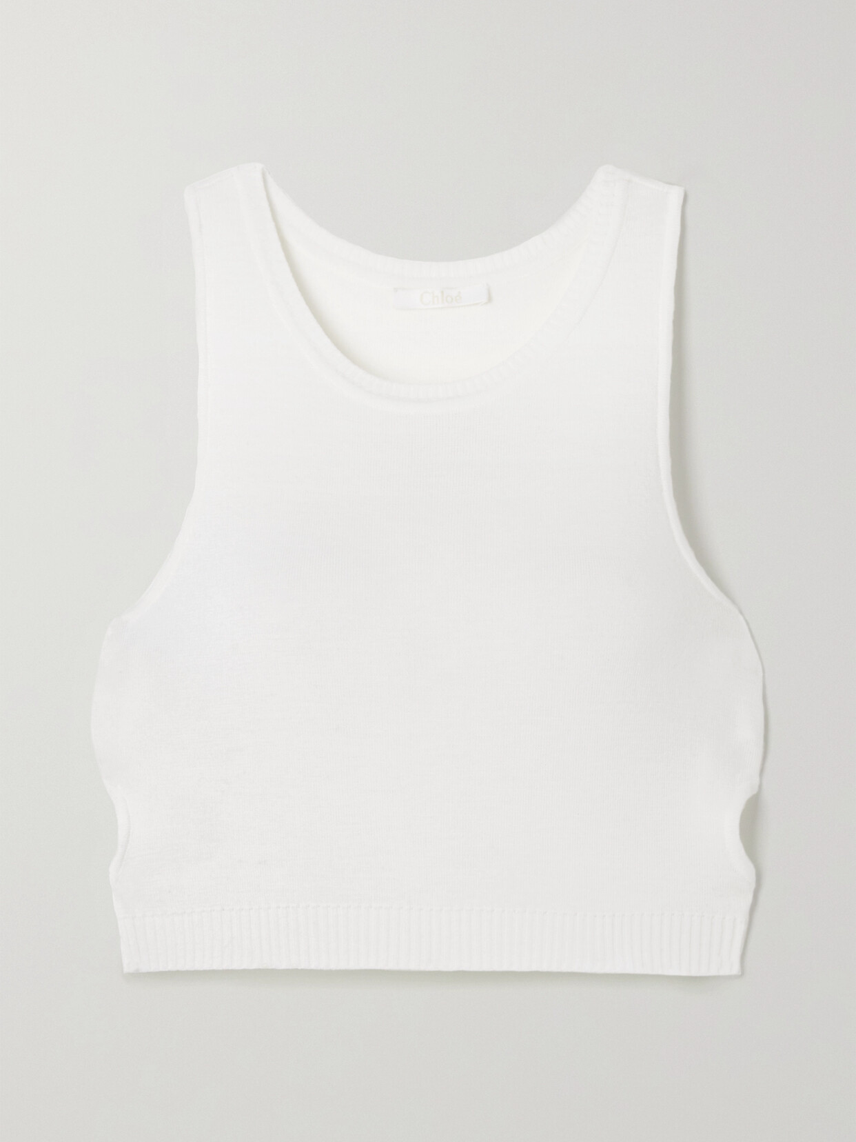 Chloé - Cropped Cutout Wool Tank - White