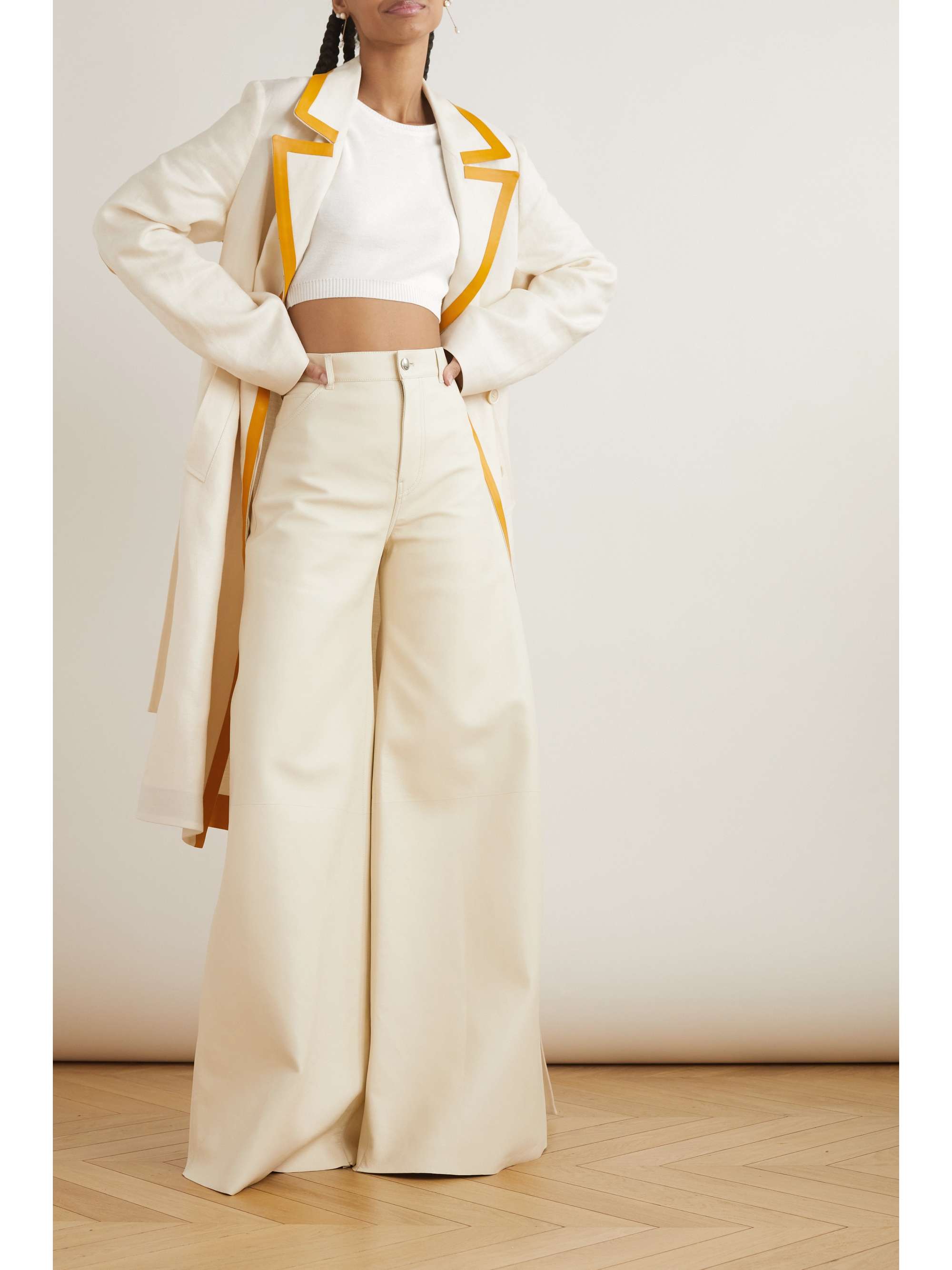 CHLOÉ Cropped cutout wool tank
