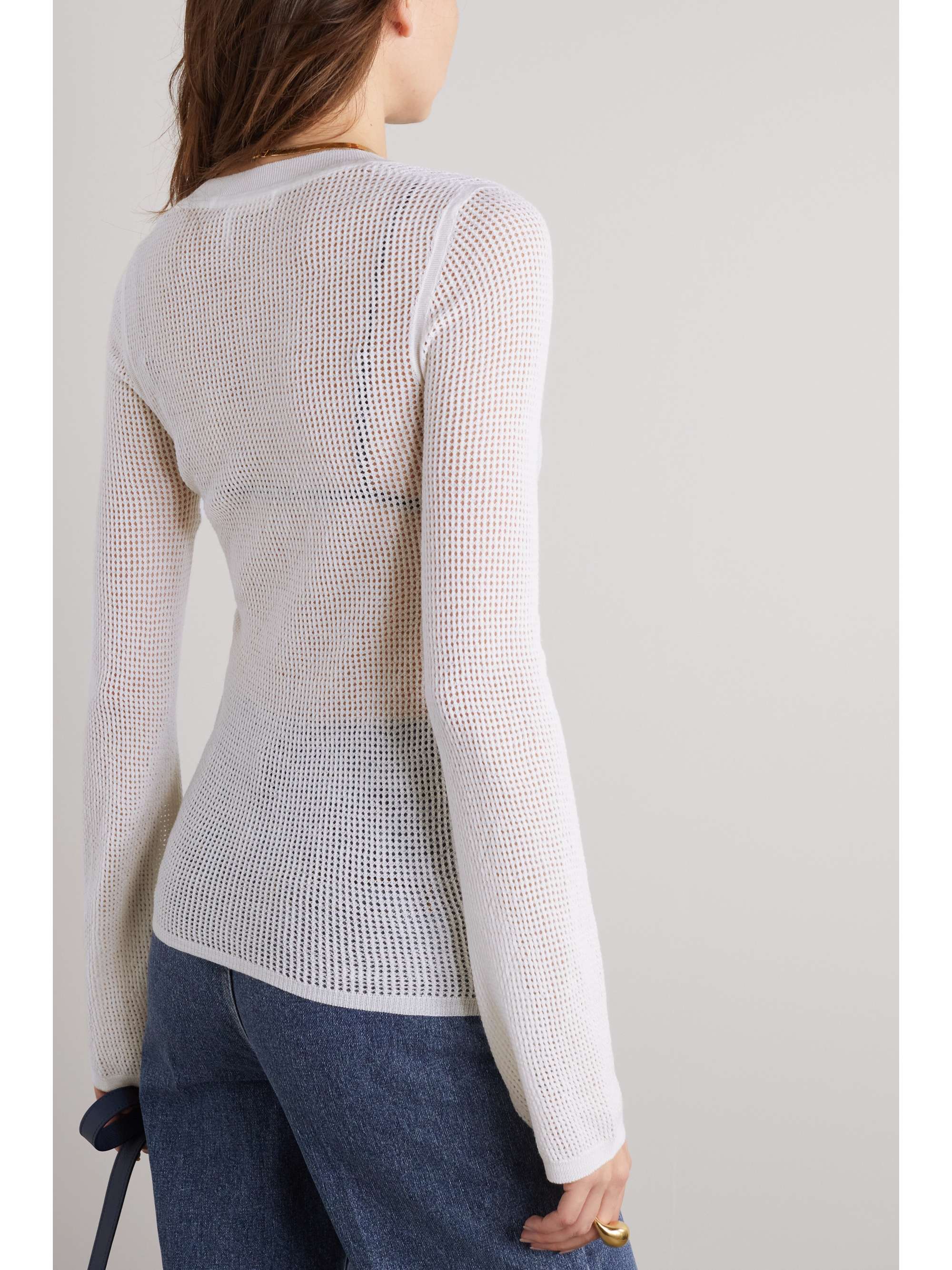 CHLOÉ Wool and cashmere-blend mesh sweater