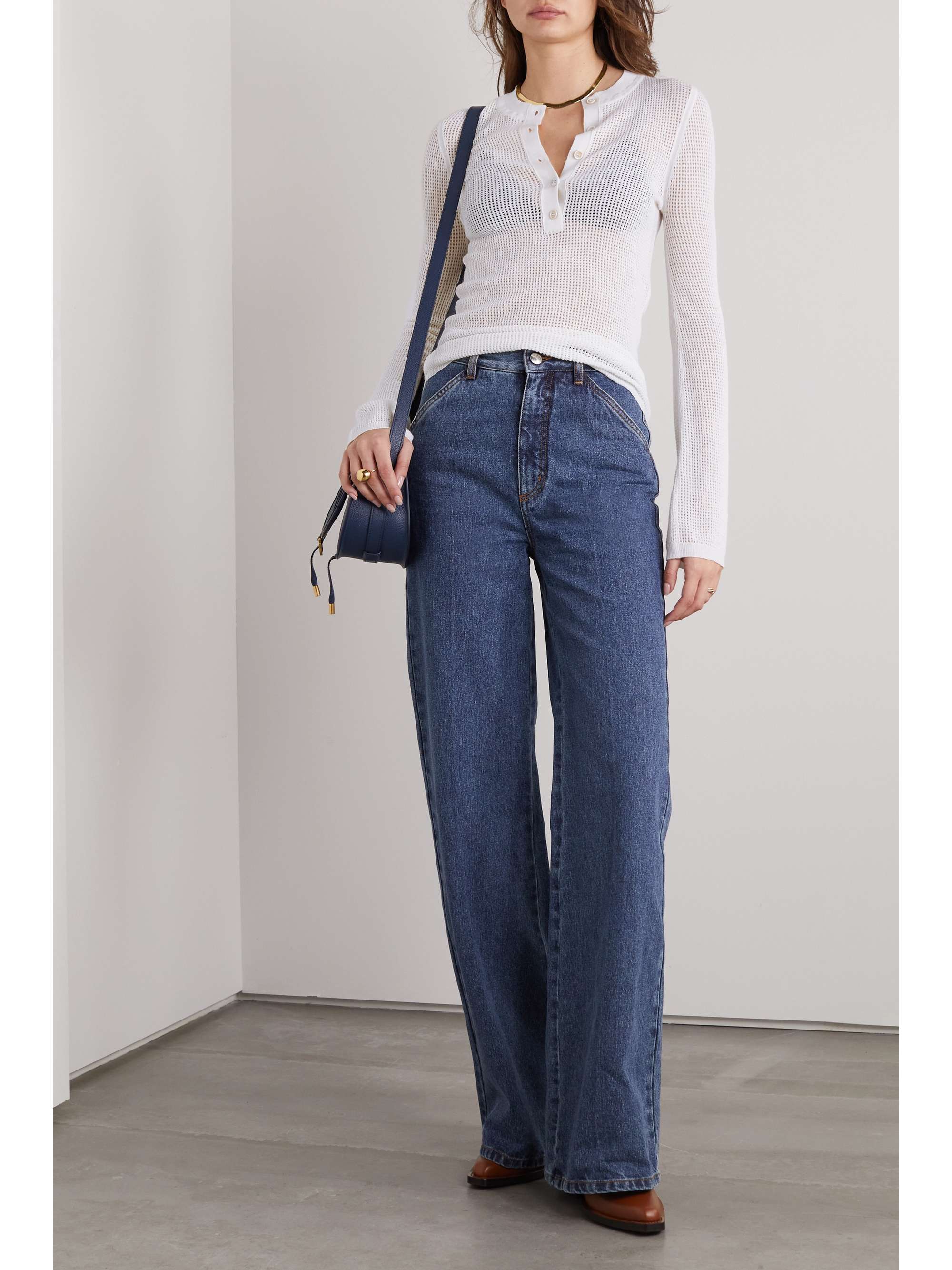 CHLOÉ Wool and cashmere-blend mesh sweater