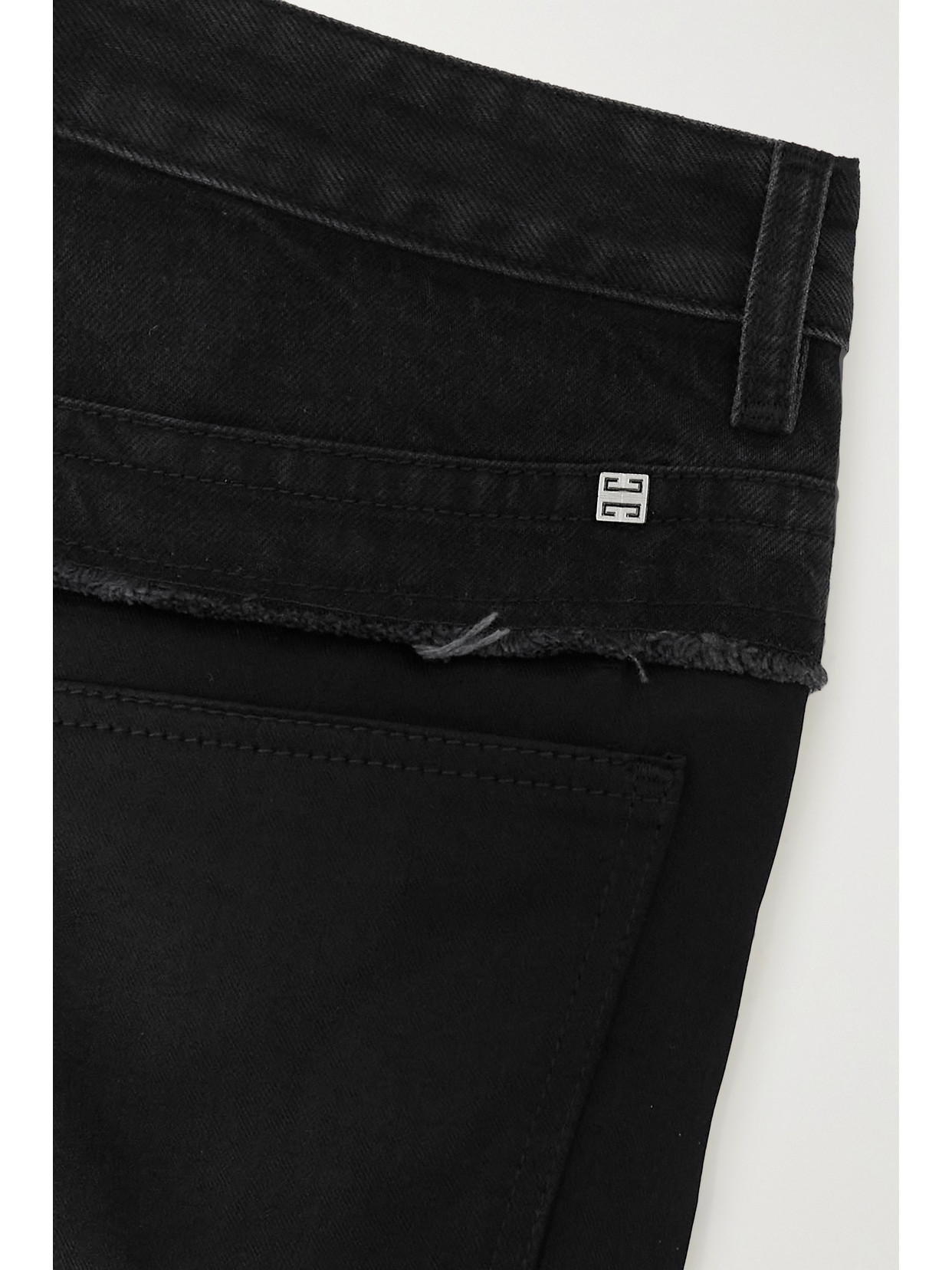 Givenchy Mixed Media Wide-leg Denim Pants In Black