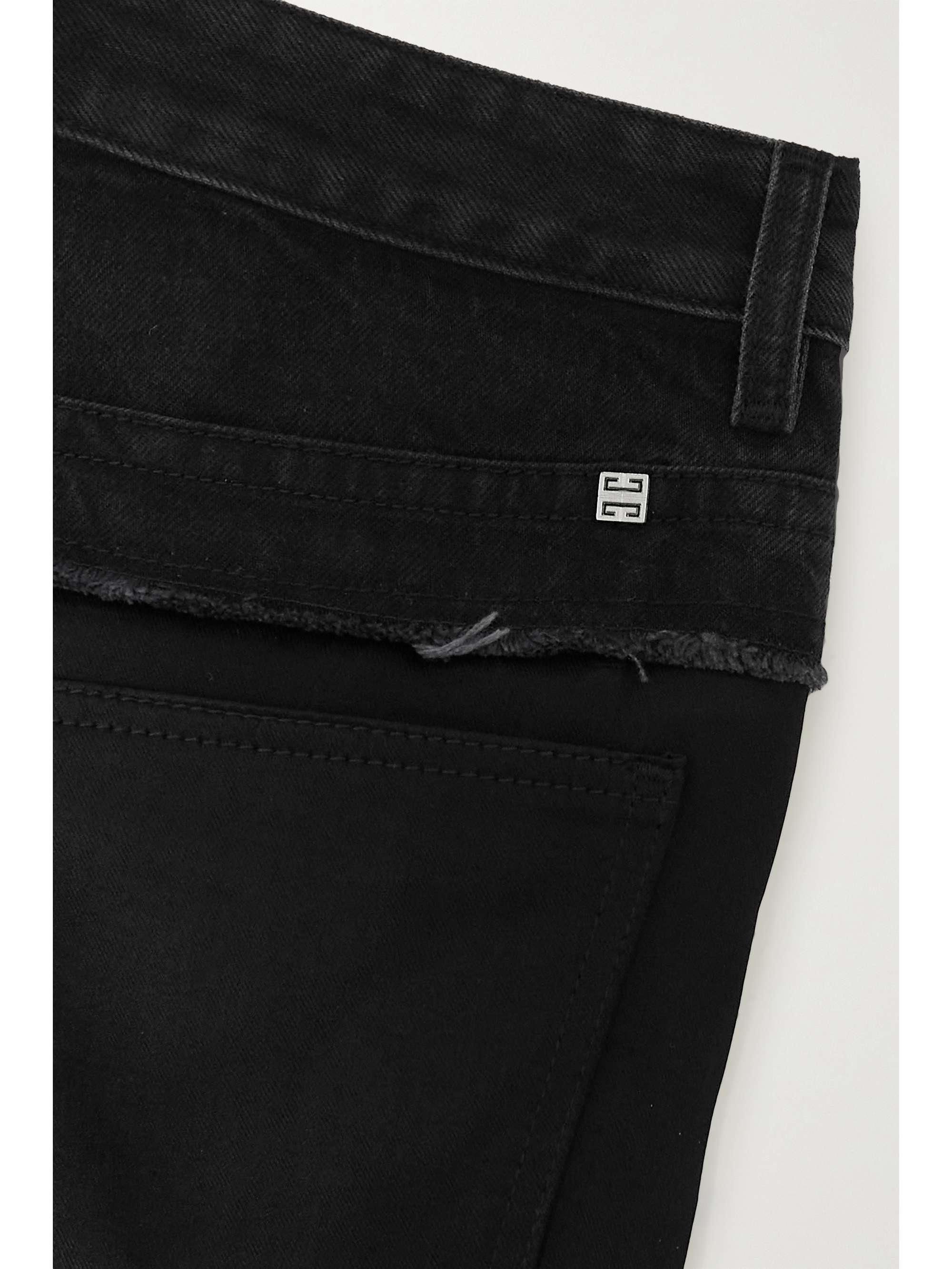 GIVENCHY Pantalon droit en satin et en jean effet vieilli