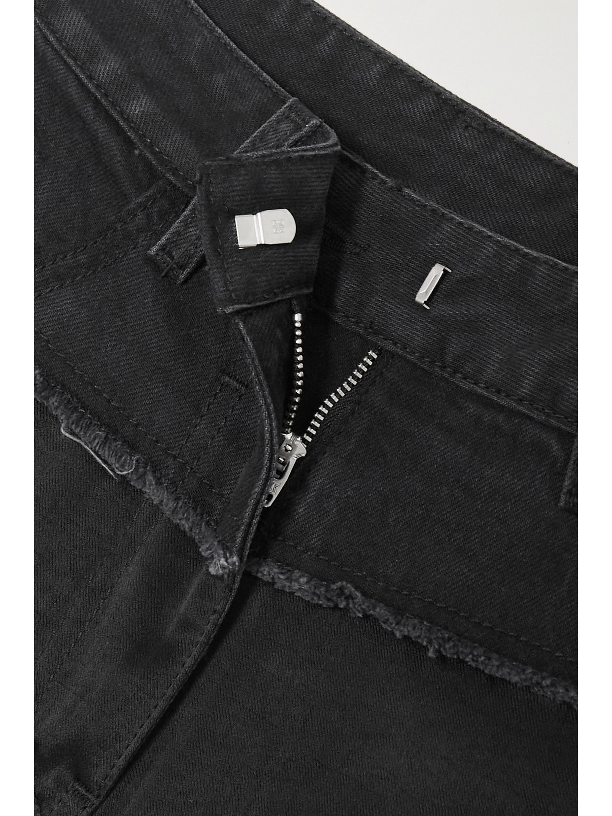 Givenchy Mixed Media Wide-leg Denim Pants In Black