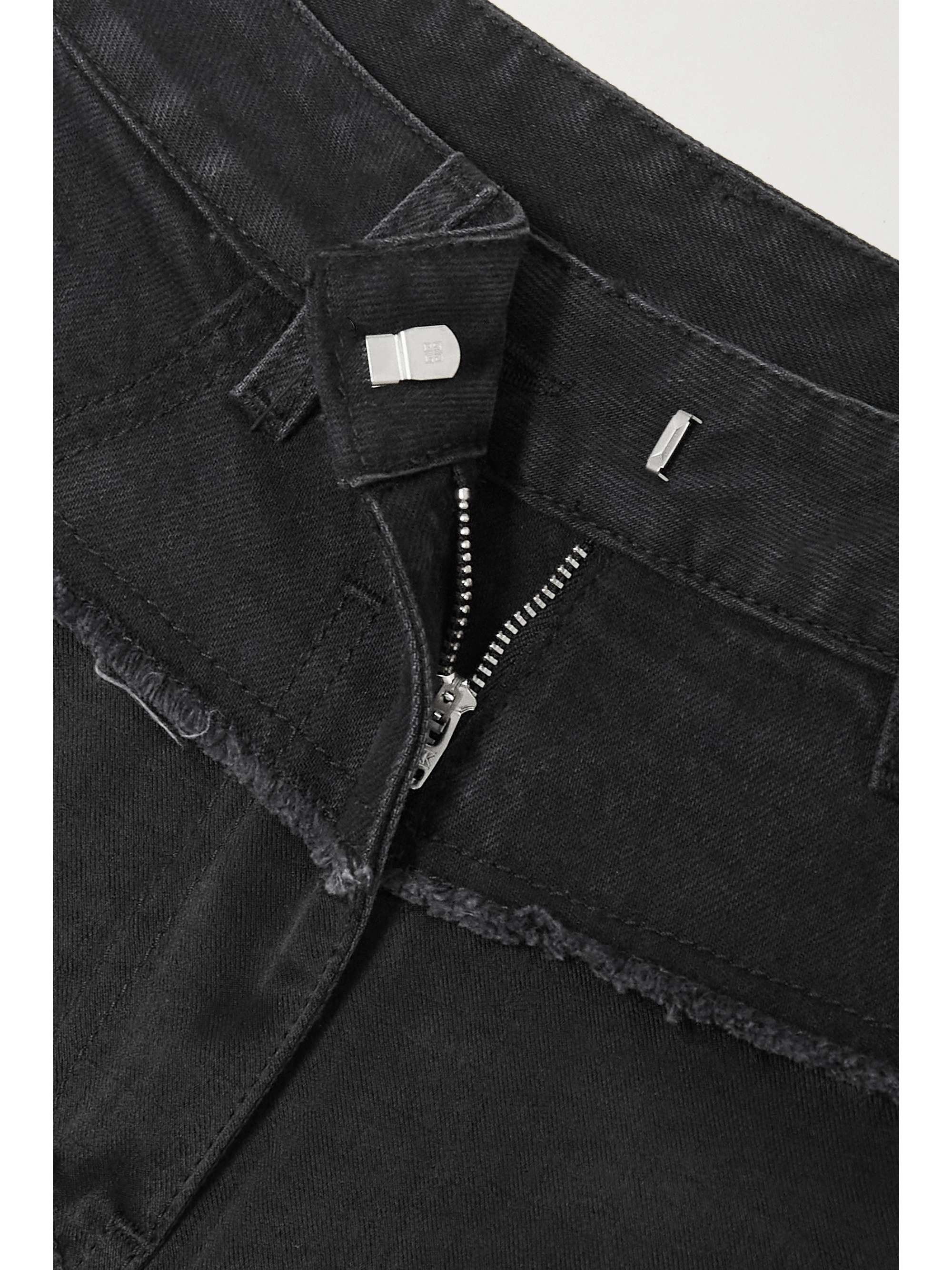 GIVENCHY Pantalon droit en satin et en jean effet vieilli
