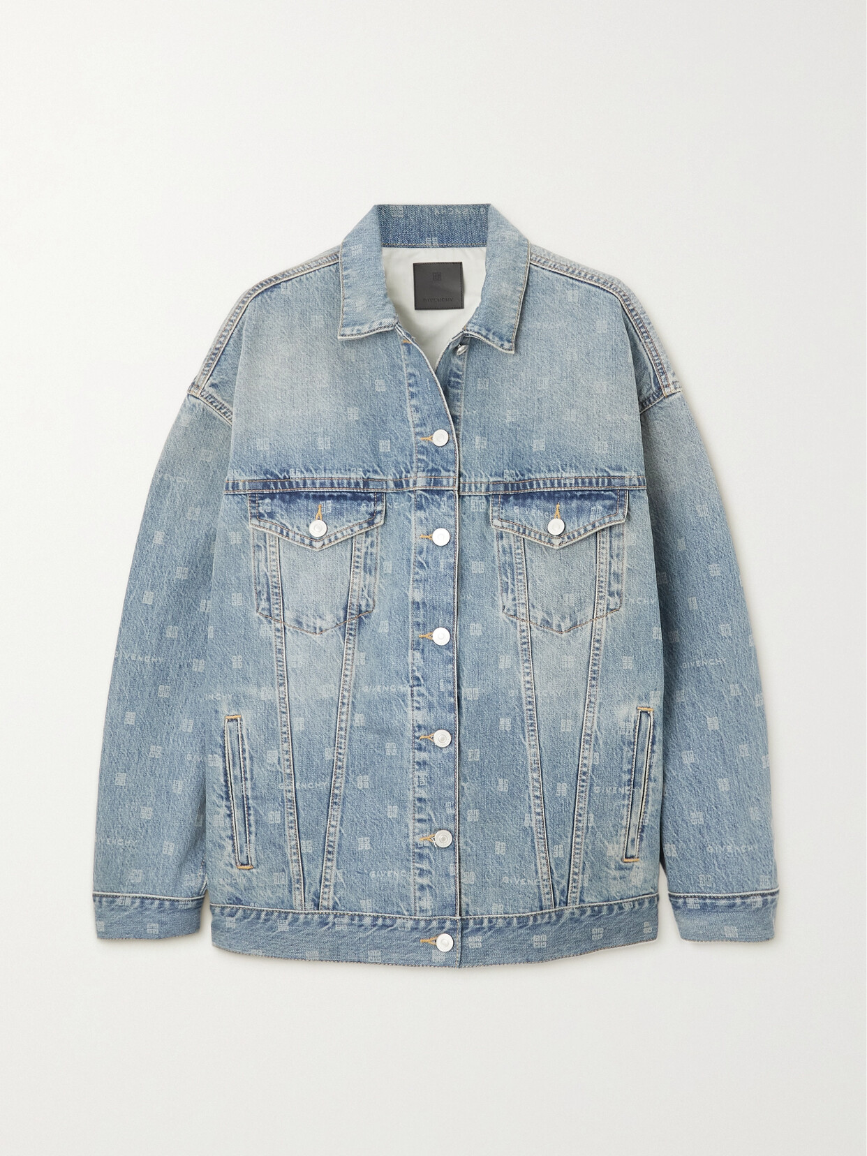 Givenchy - Oversized Printed Denim Jacket - Blue