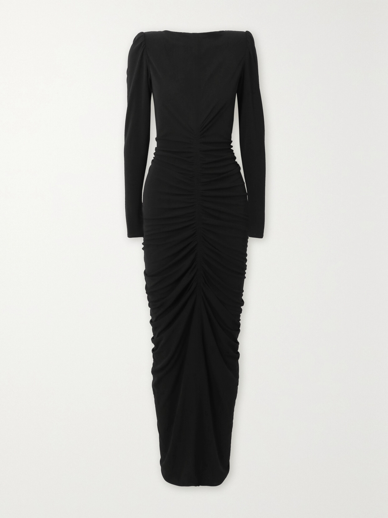 Givenchy - Ruched Crepe De Chine Maxi Dress - Black