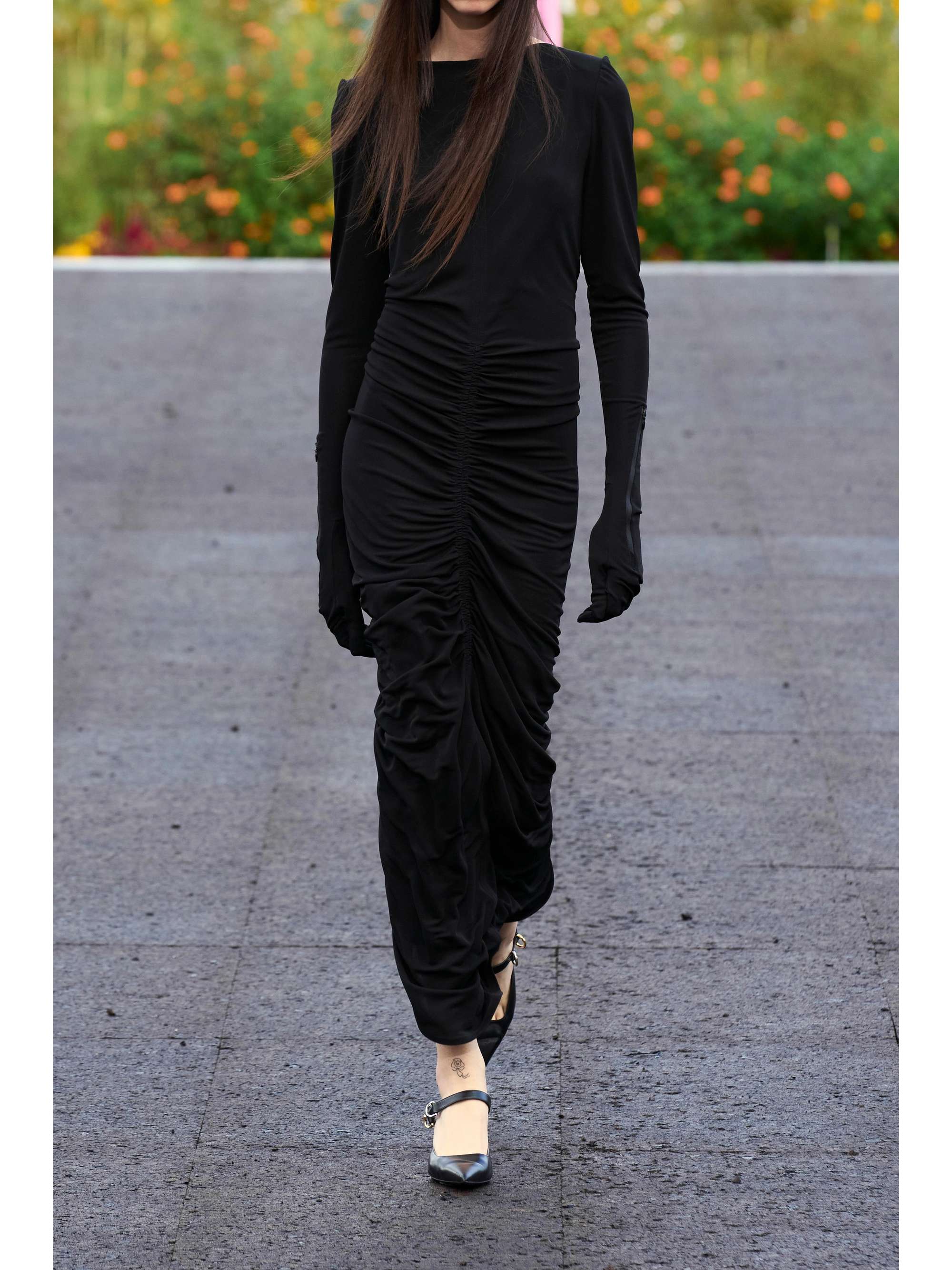 GIVENCHY Ruched crepe de chine maxi dress