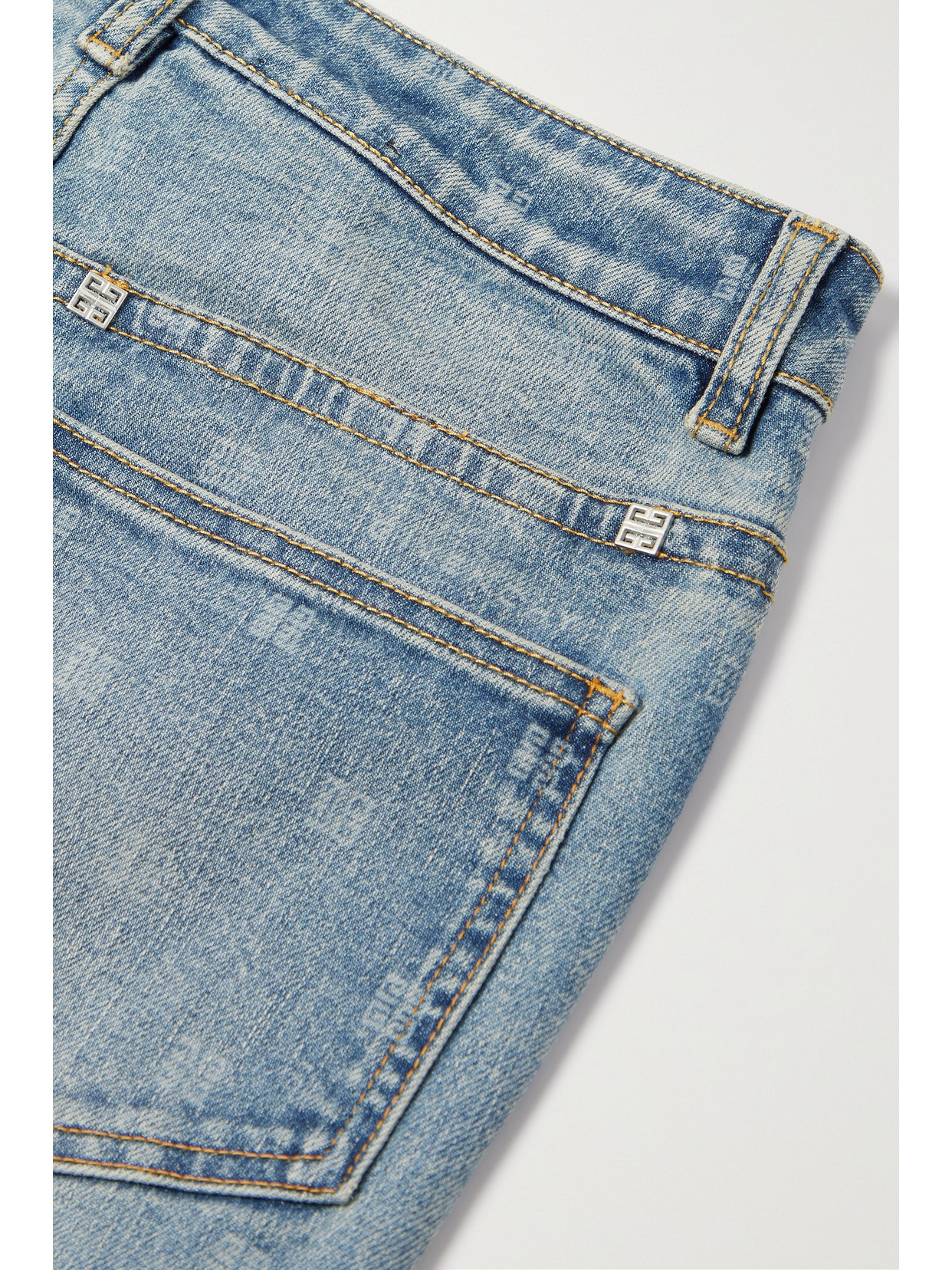 Shop Givenchy Printed High-rise Skinny Jeans In Blue