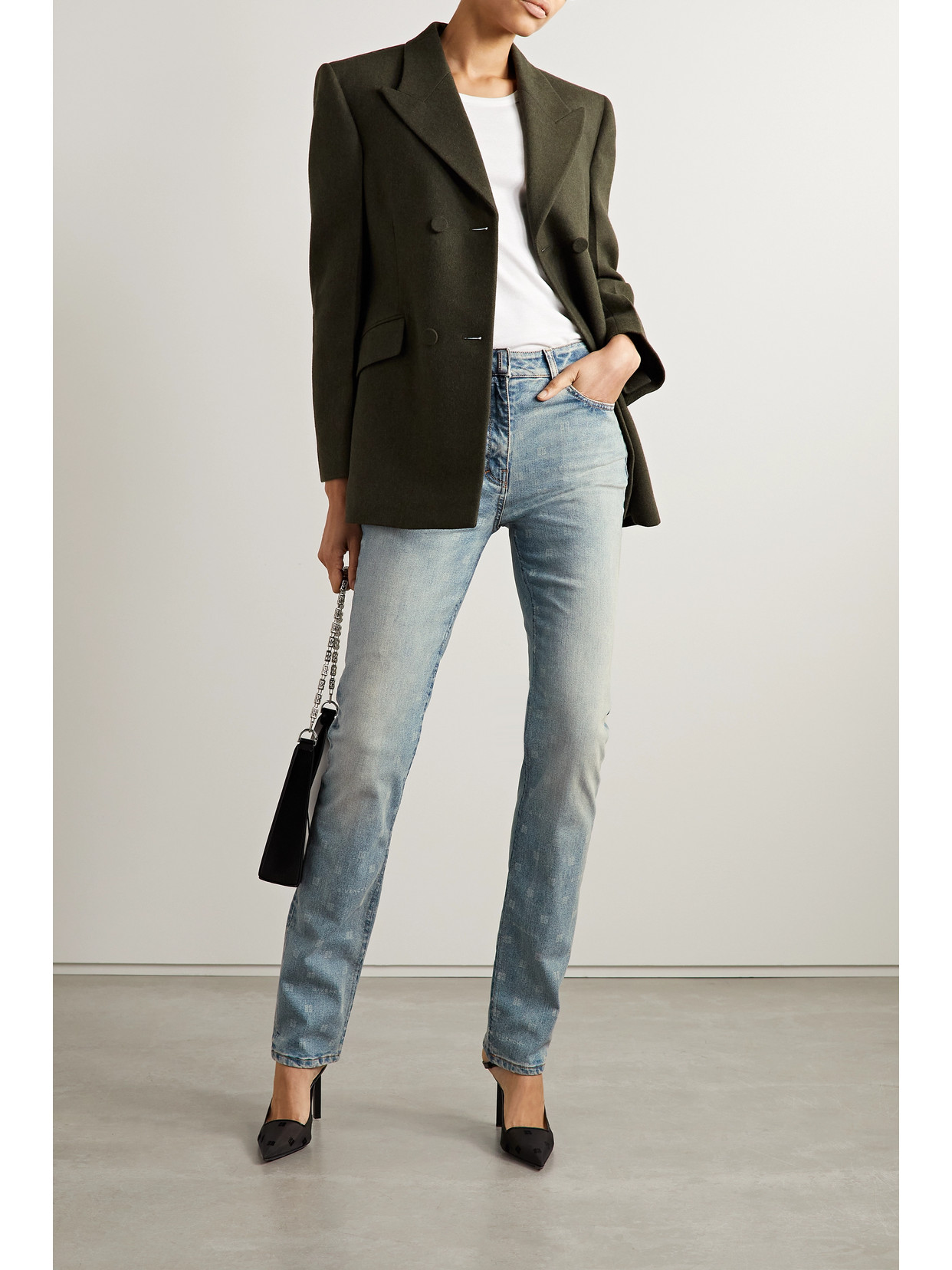 Givenchy Printed High-rise Skinny Jeans In Blue