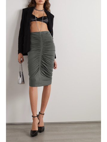 Givenchy Chain-embellished ruched stretch-jersey skirt