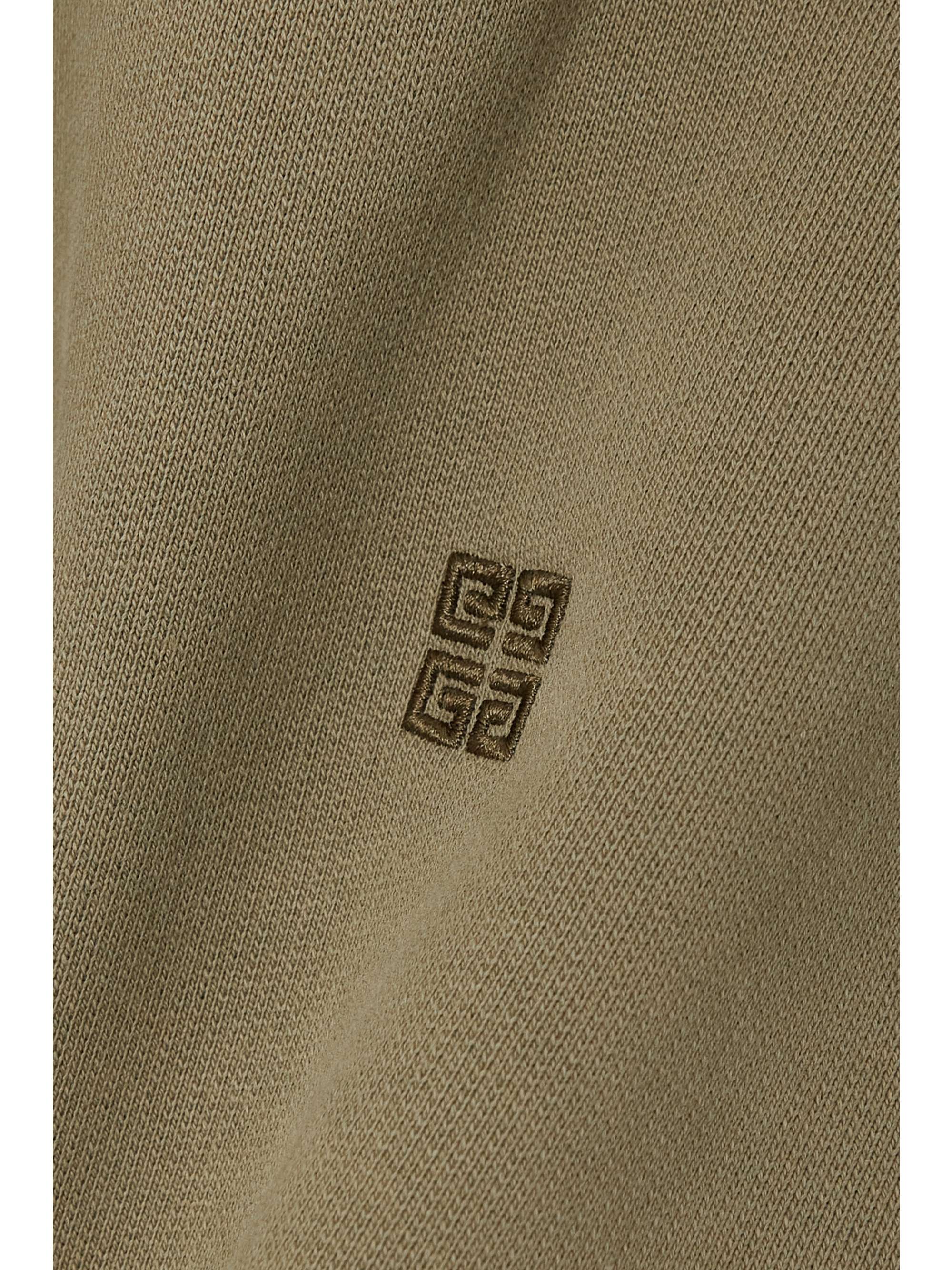 GIVENCHY Cropped embroidered cotton-jersey hoodie