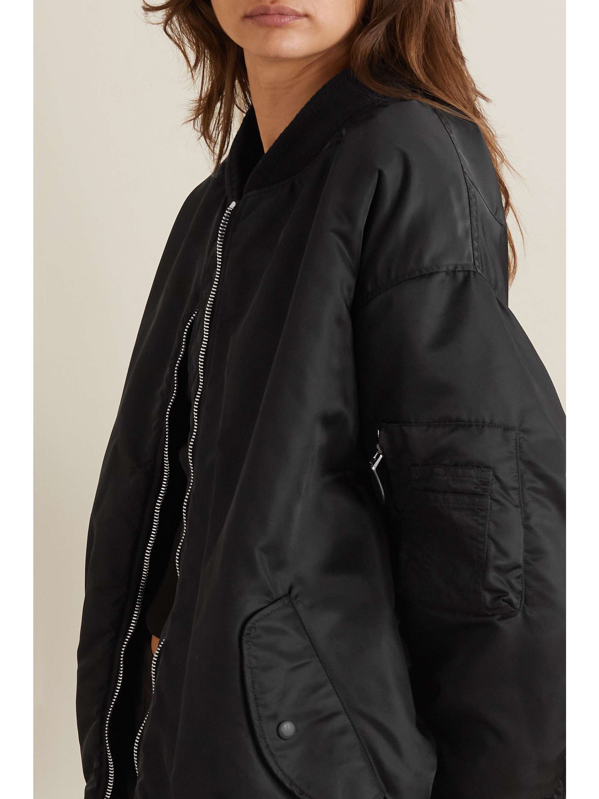GIVENCHY Oversized hooded jersey and shell bomber jacket