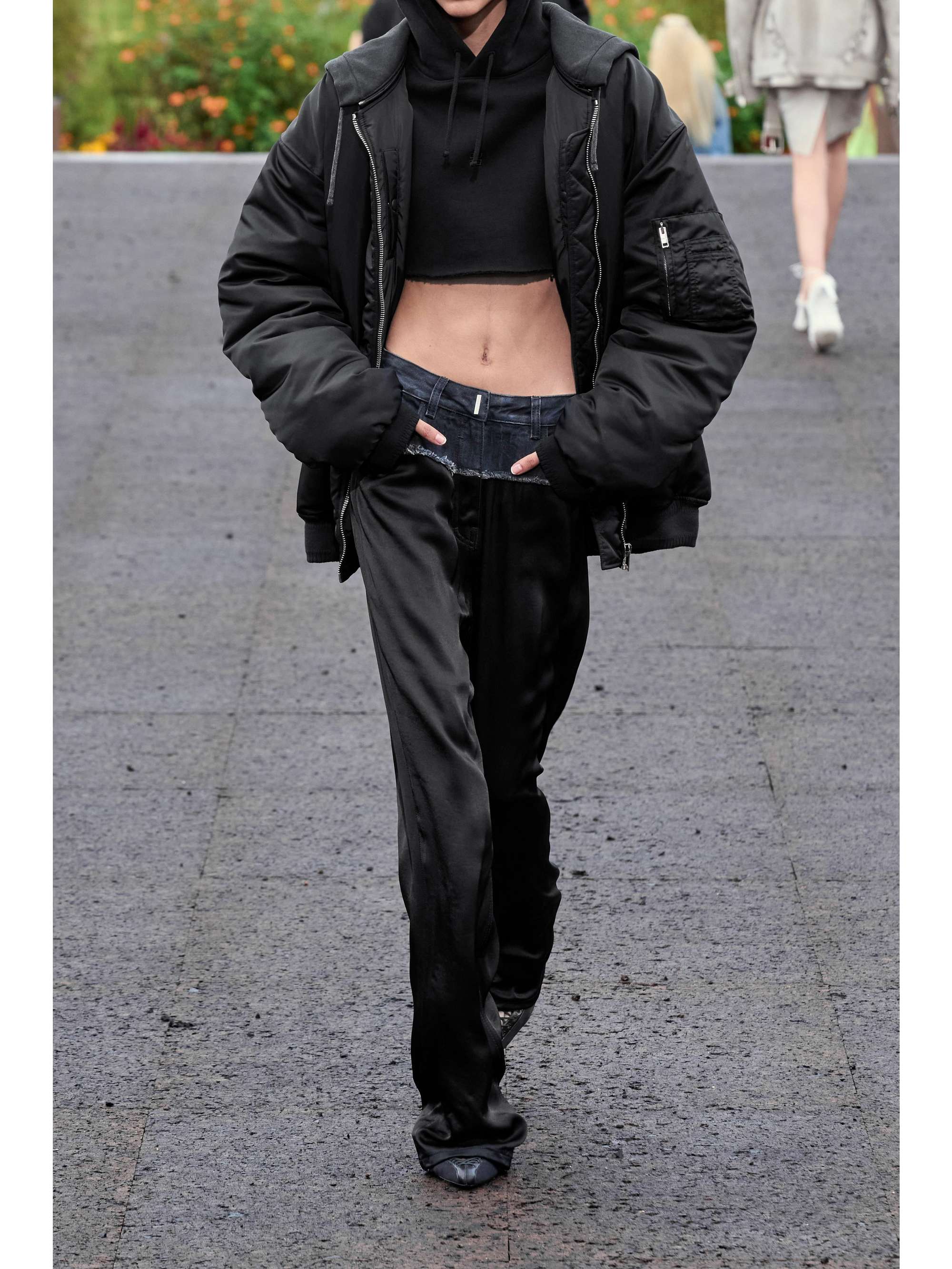 GIVENCHY Cropped embroidered cotton-jersey hoodie