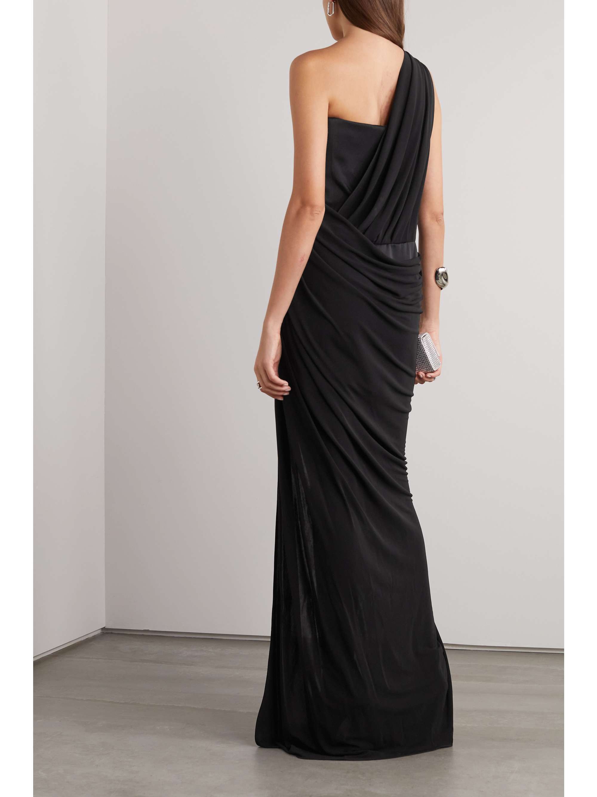 GIVENCHY Draped one-shoulder satin gown