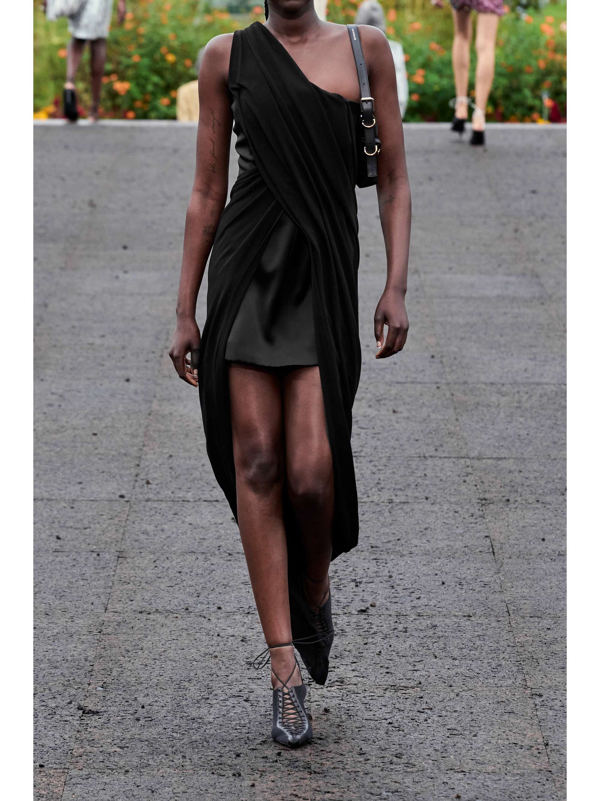 GIVENCHY Draped one-shoulder satin gown