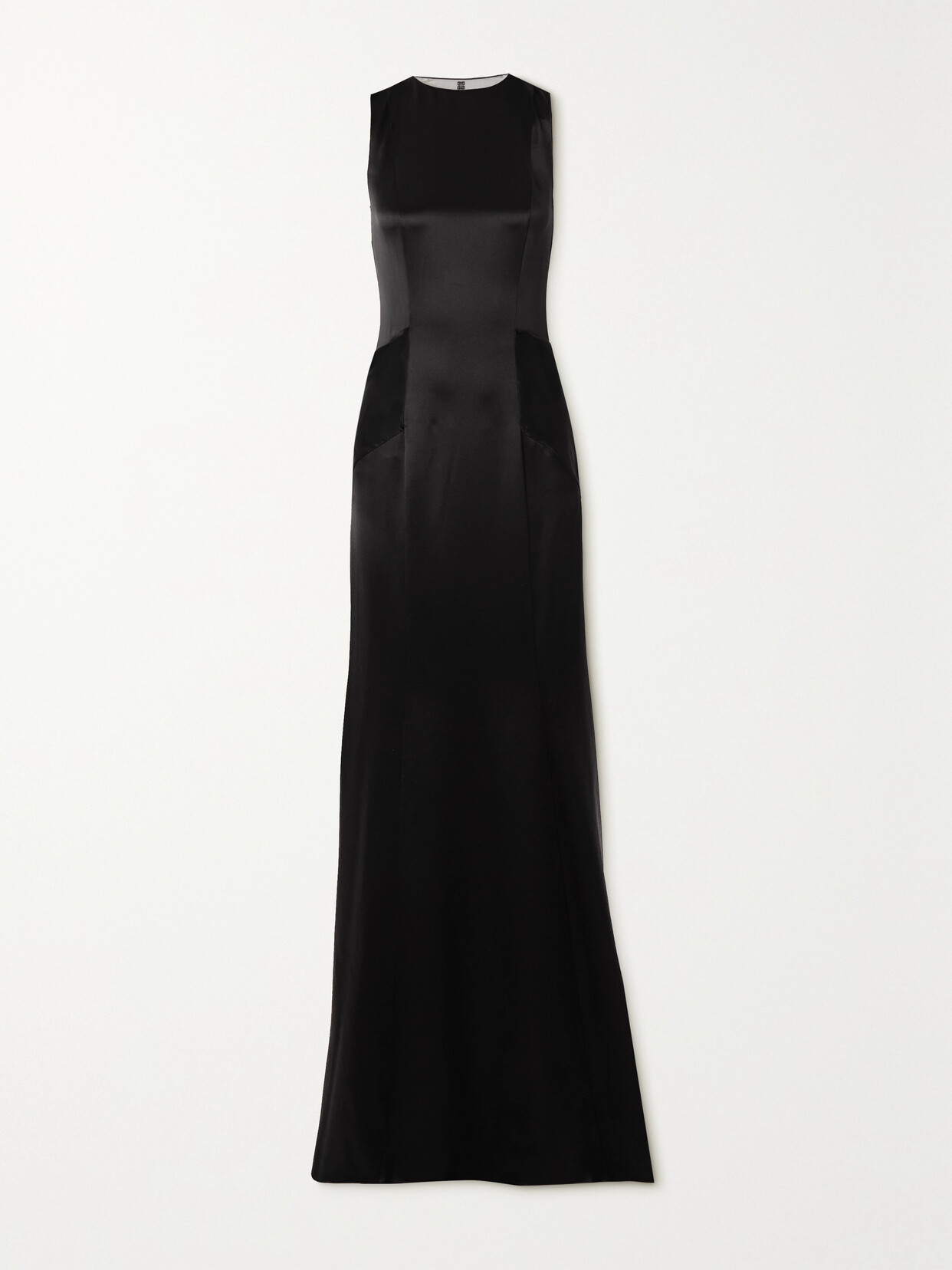 Givenchy Paneled Tulle And Draped Silk-satin Gown In Black