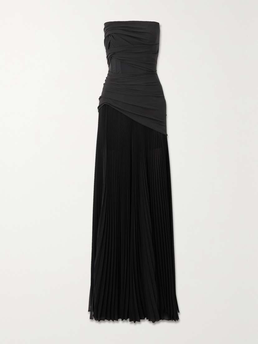 Givenchy Strapless Gathered Stretch-silk And Pleated Shell Gown