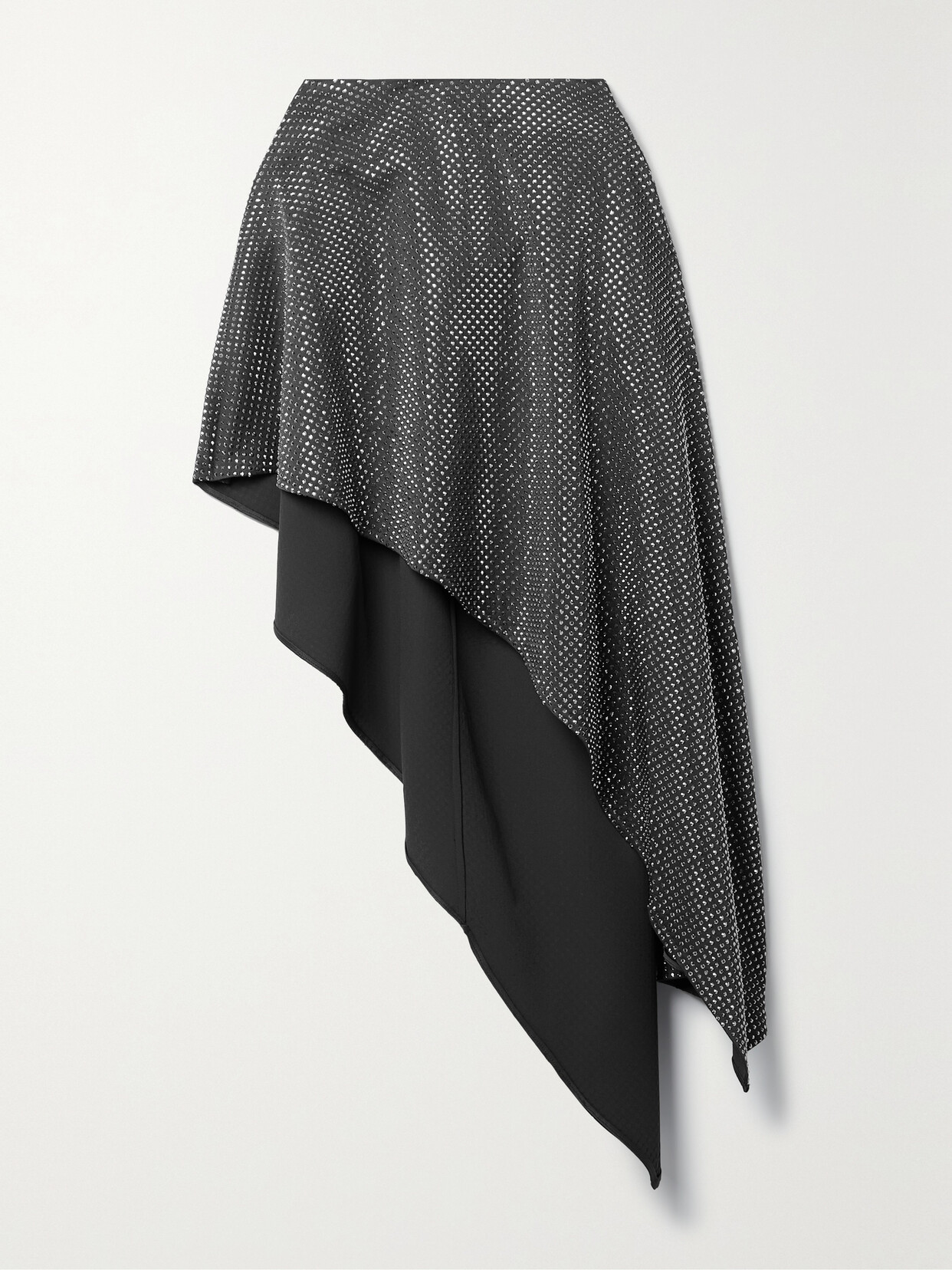 Stella McCartney - Asymmetric Crystal-embellished Crepe Skirt - Gray