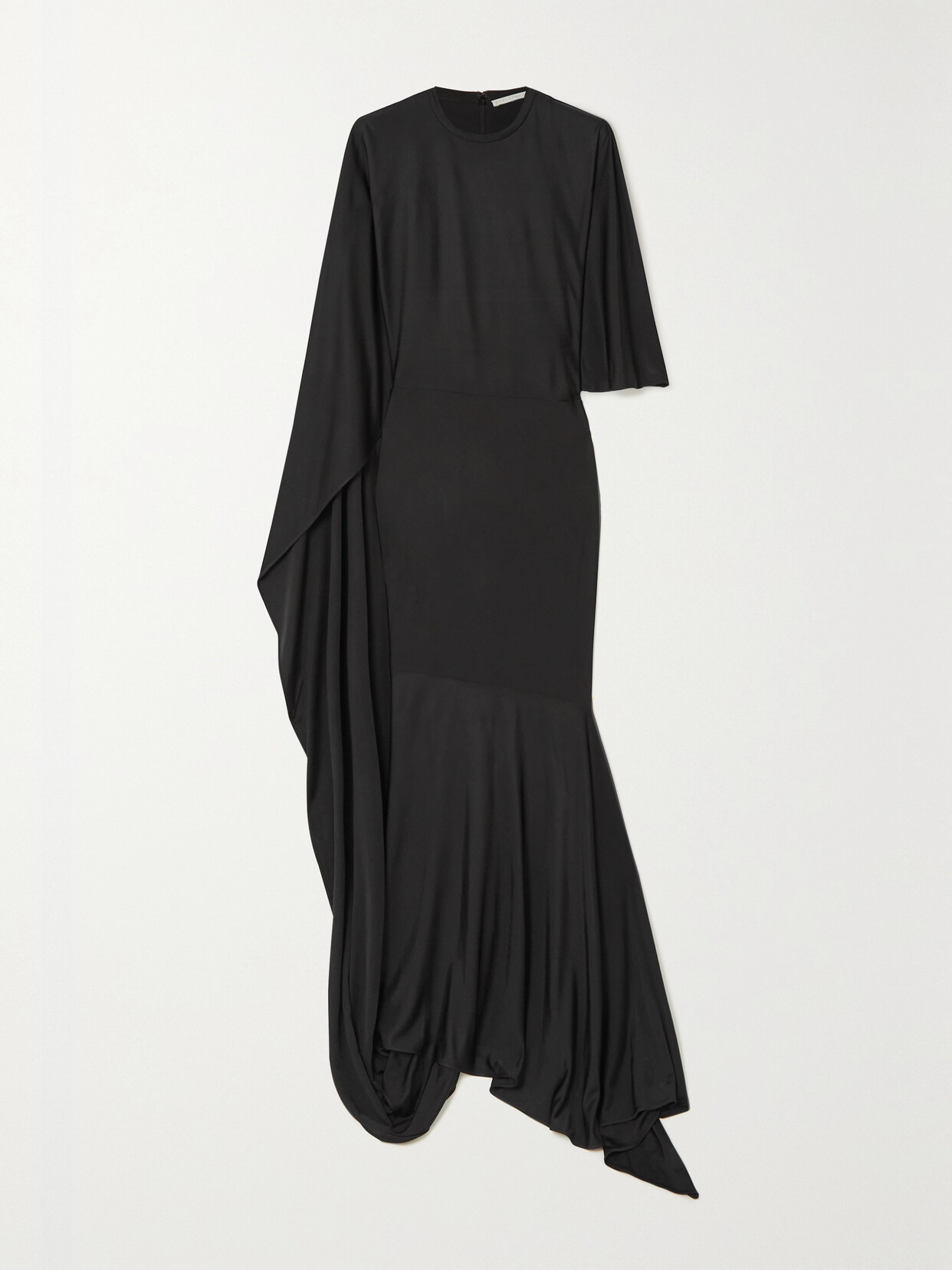 Stella McCartney - Cape-effect Asymmetric Jersey Maxi Dress - Black