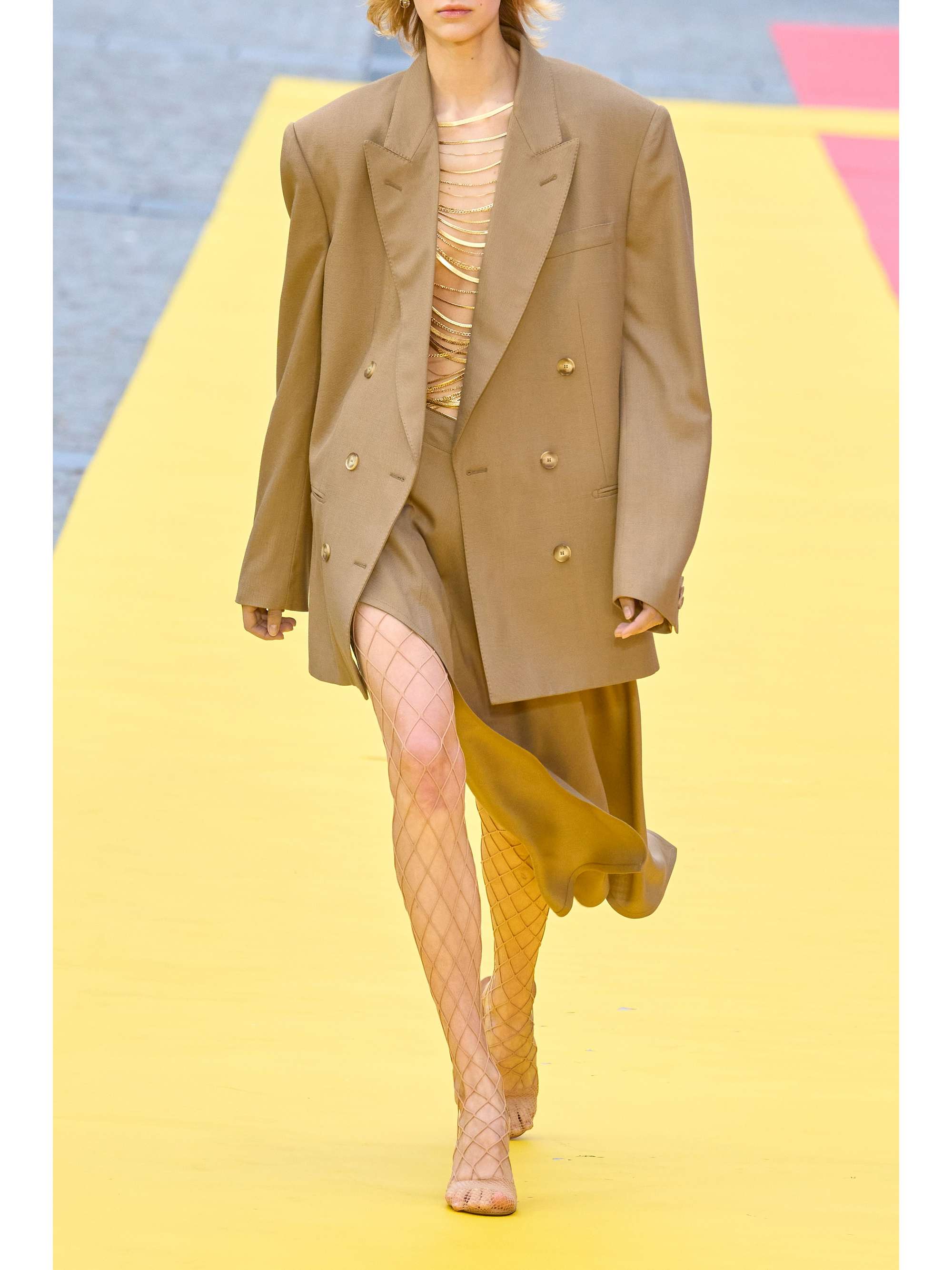 STELLA MCCARTNEY 더블 브레스티드 그랑 드 푸드르 블레이저