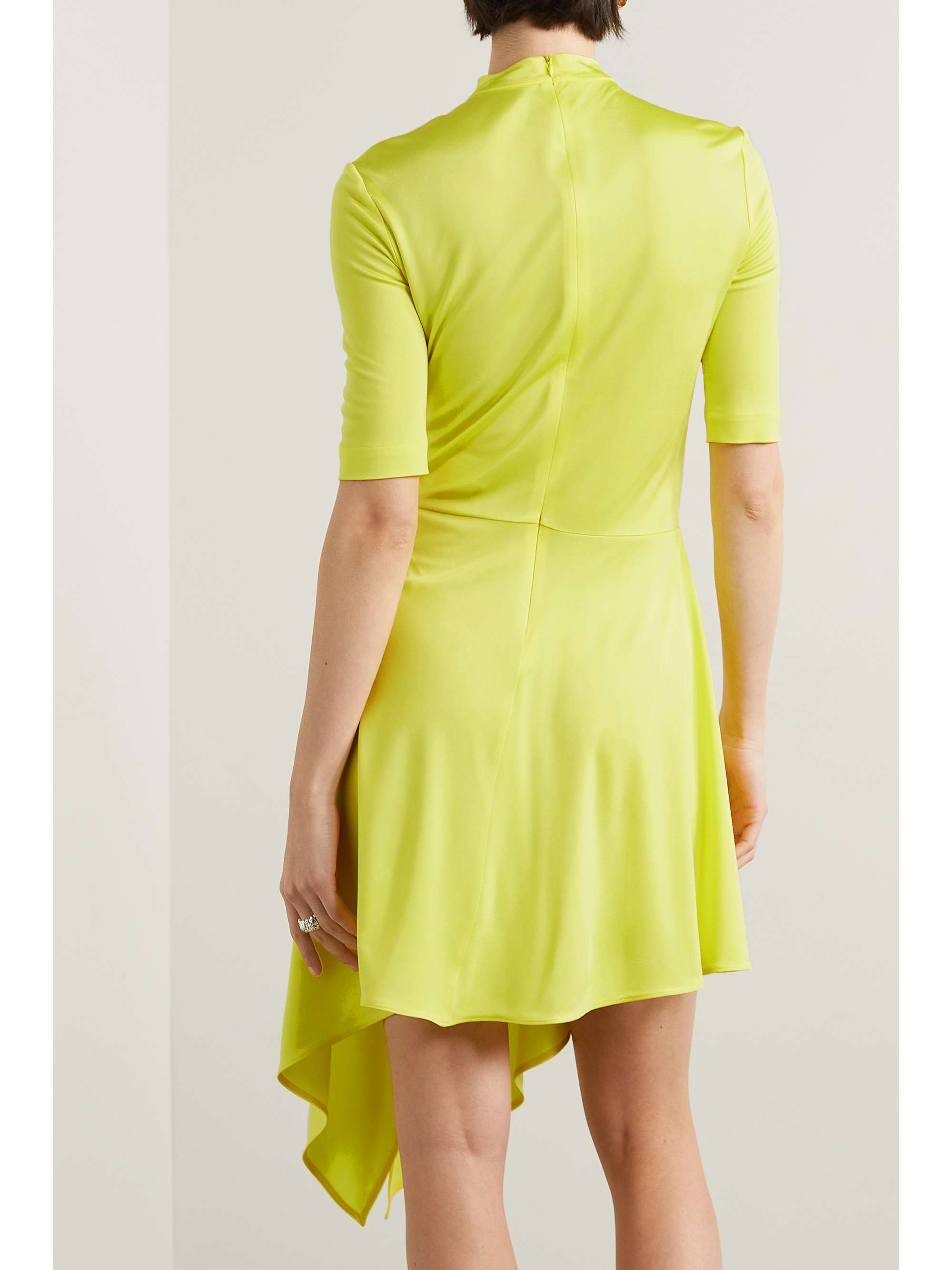 STELLA MCCARTNEY Asymmetric draped stretch-jersey mini dress | NET 