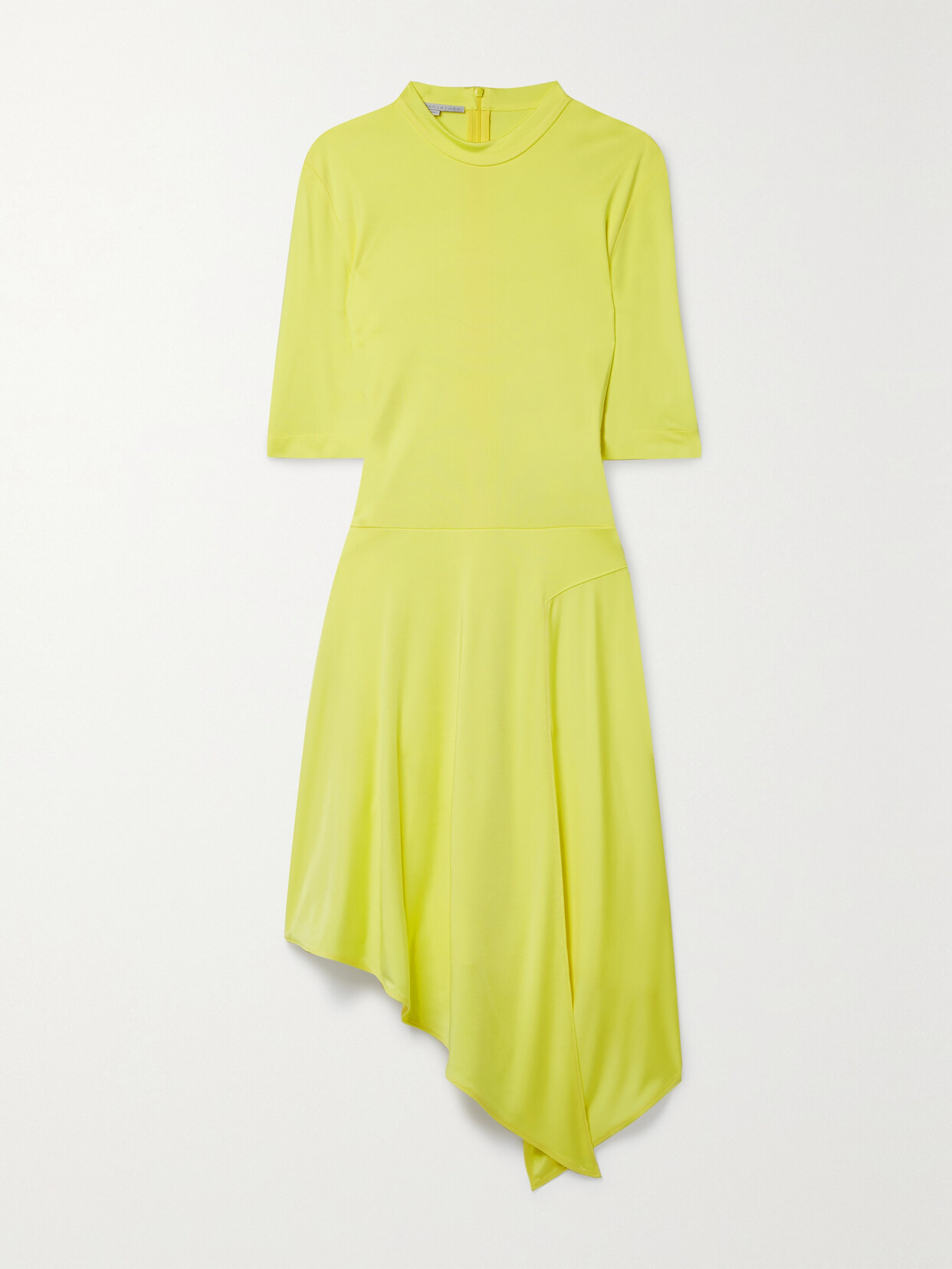 Stella McCartney - Asymmetric Draped Stretch-jersey Mini Dress - Yellow