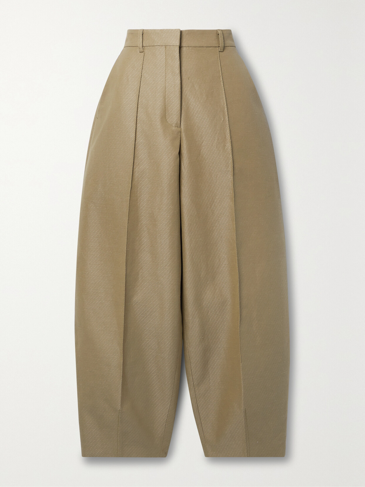 Stella McCartney - Cotton And Linen-blend Twill Tapered Pants - Brown