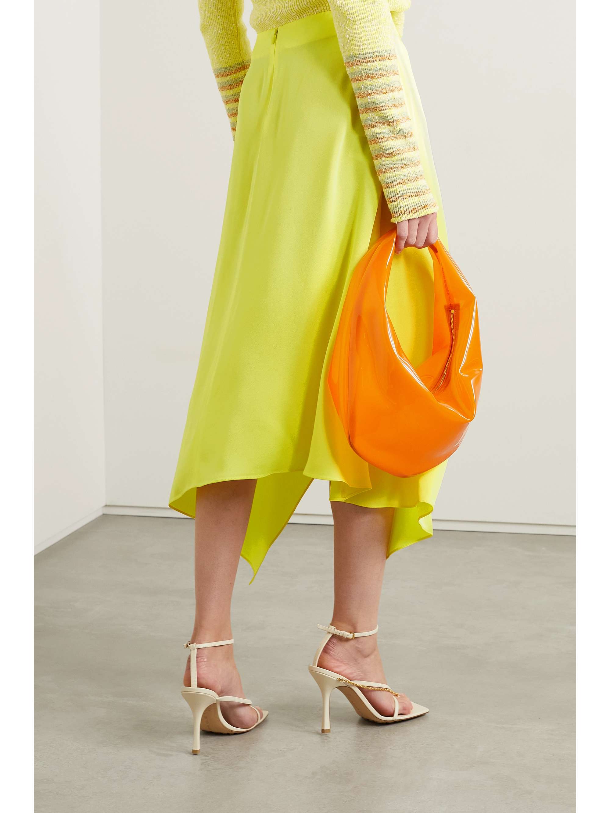 STELLA MCCARTNEY Jupe midi asymétrique effet portefeuille en satin