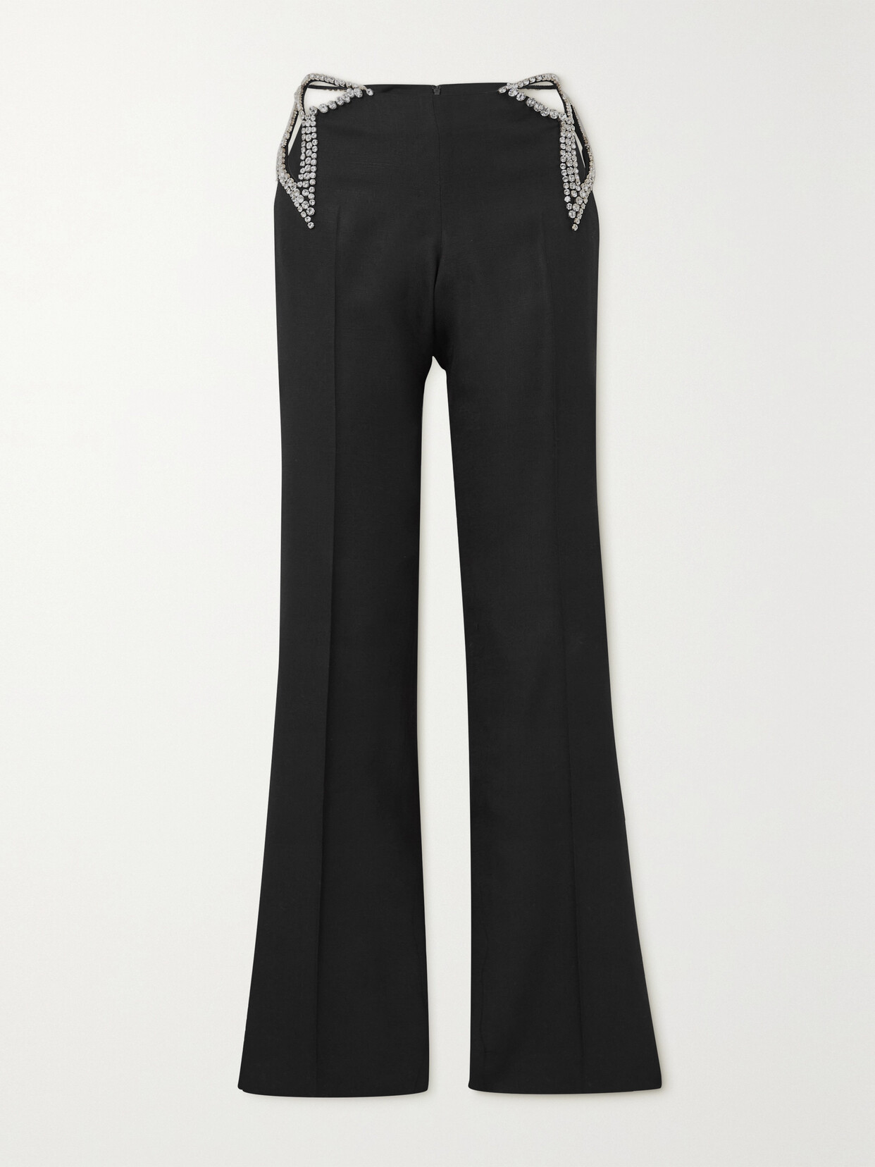 Stella McCartney - Crystal-embellished Cutout Woven Pants - Black