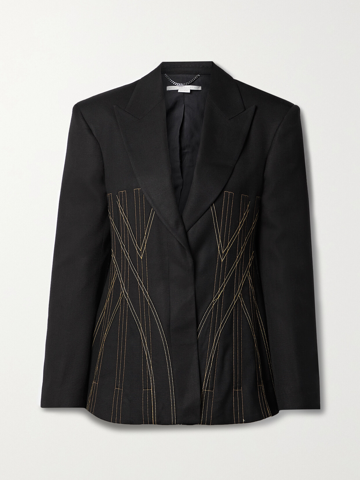 Stella McCartney - Topstitched Grain De Poudre Blazer - Black