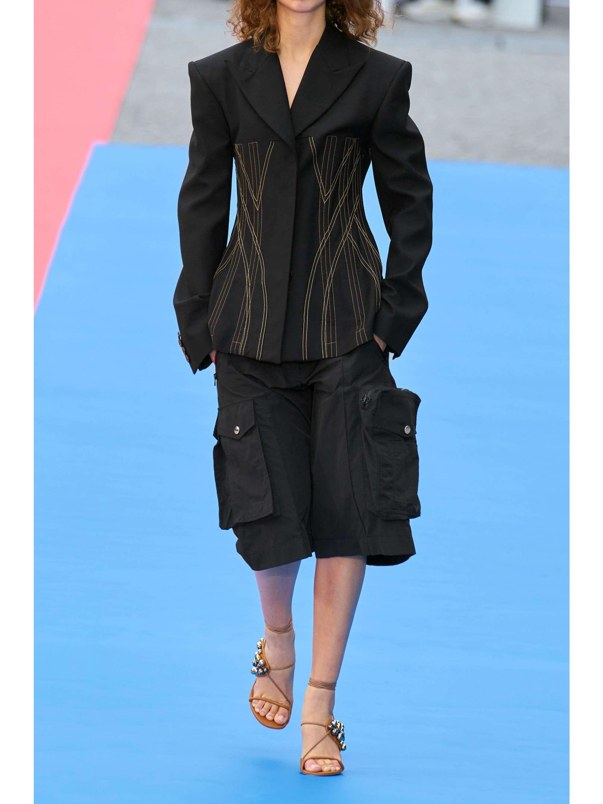 STELLA MCCARTNEY 明线细节粒纹面料西装外套