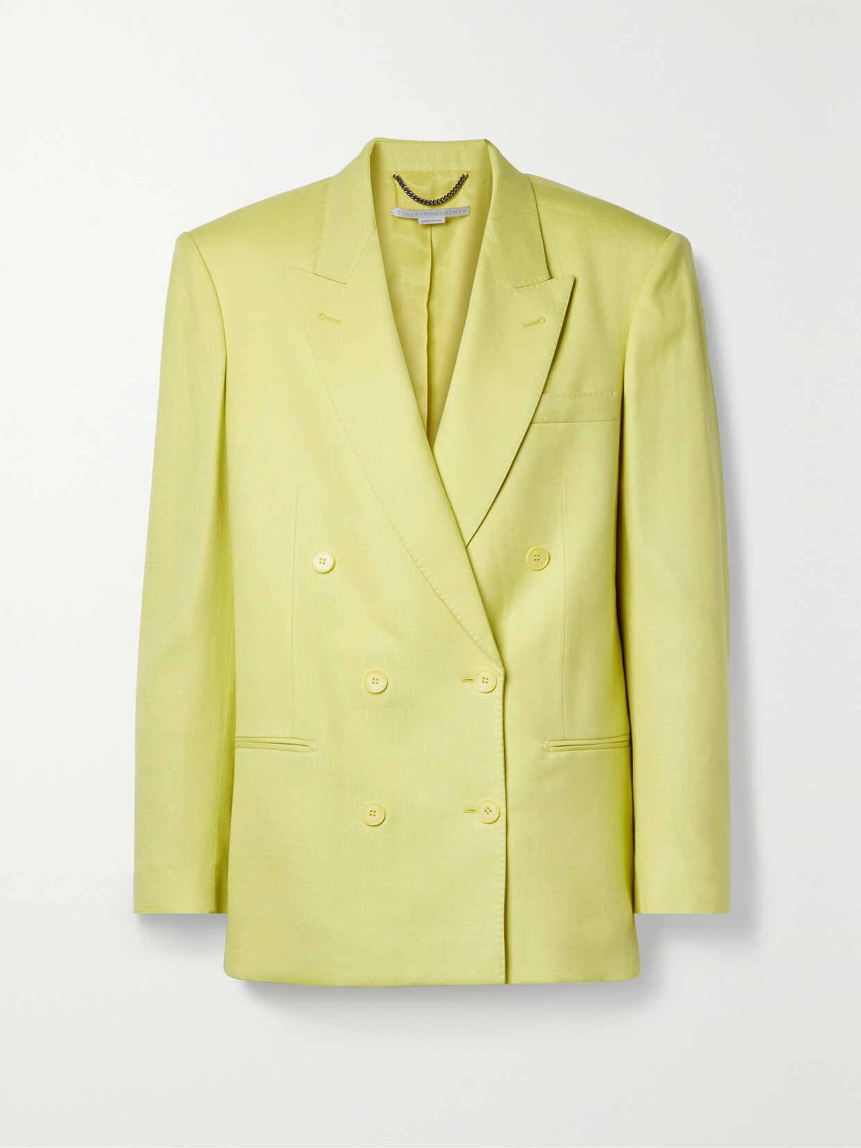 Stella McCartney - Double-breasted Grain De Poudre Blazer - Yellow