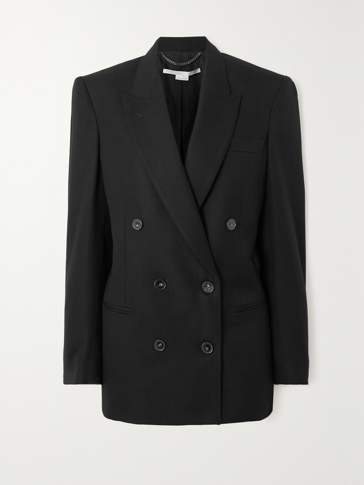 Stella Mccartney Double-breasted Wool Coat In Black