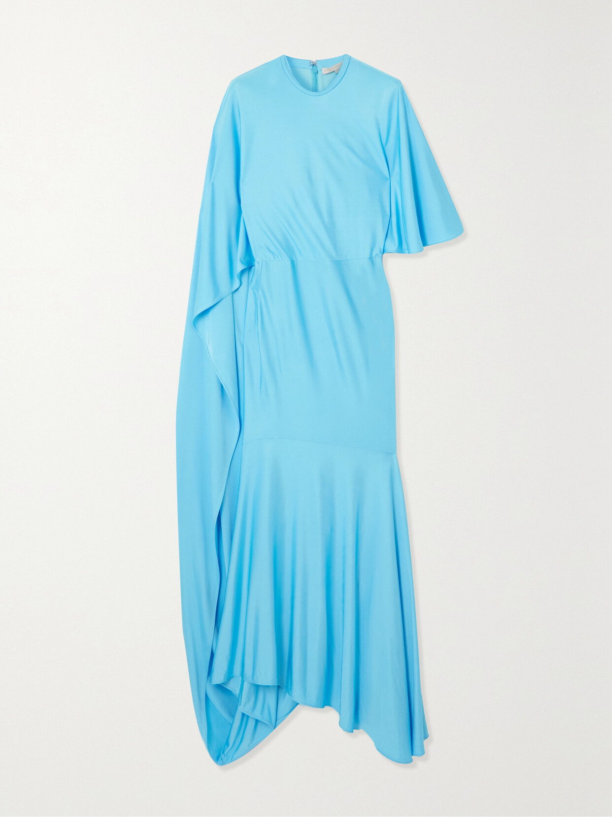 Stella McCartney - Cape-effect Asymmetric Jersey Maxi Dress - Blue