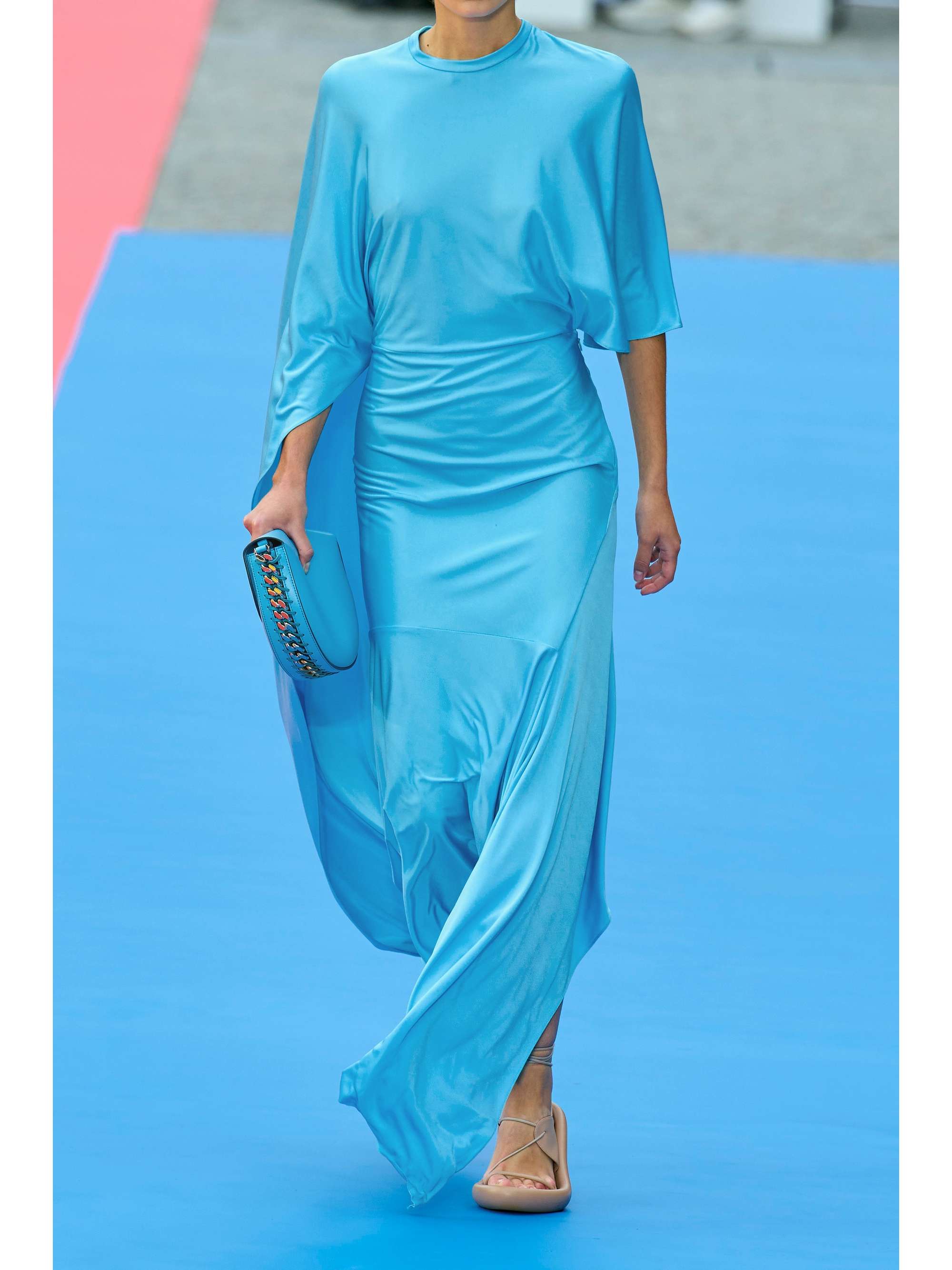 STELLA MCCARTNEY Cape-effect asymmetric jersey maxi dress